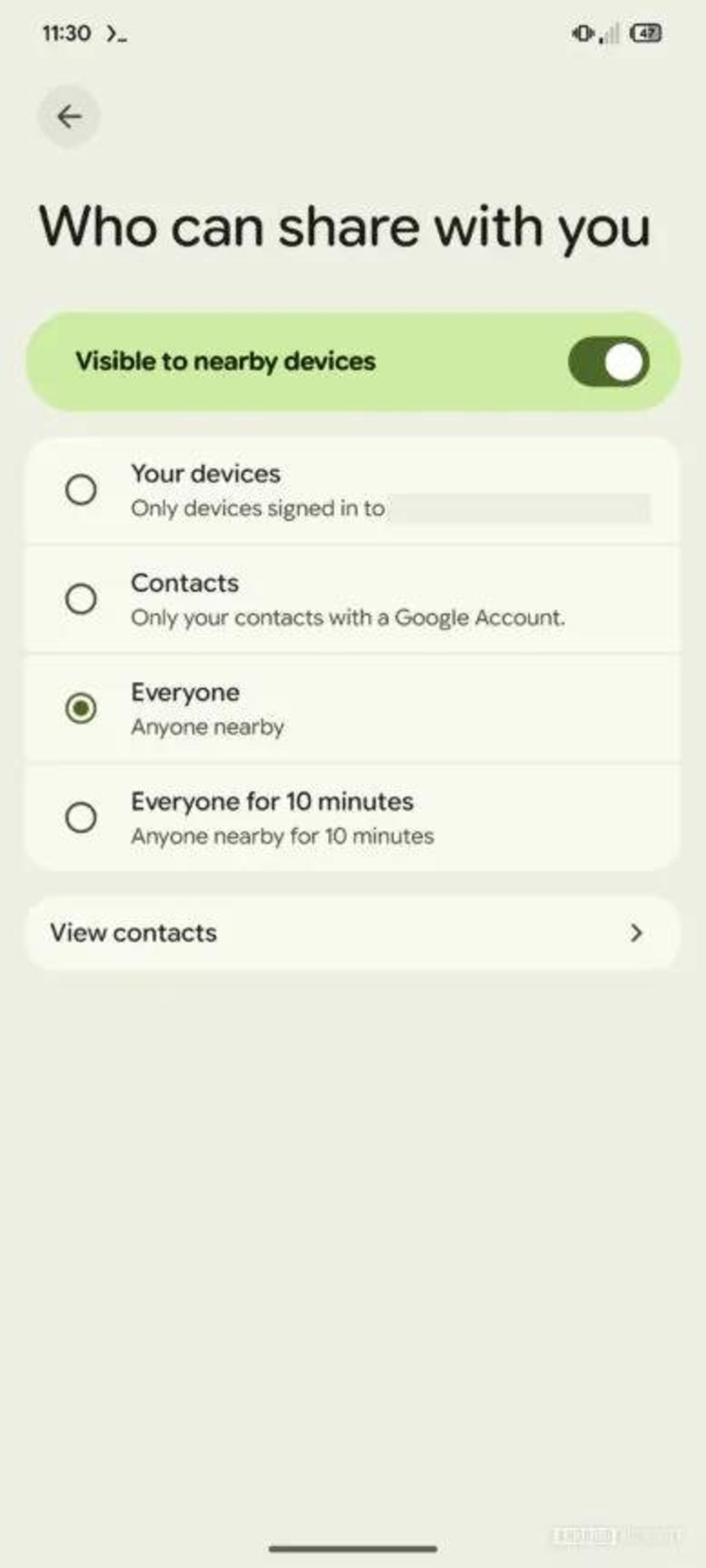 باز طراحی Quick Share اندروید