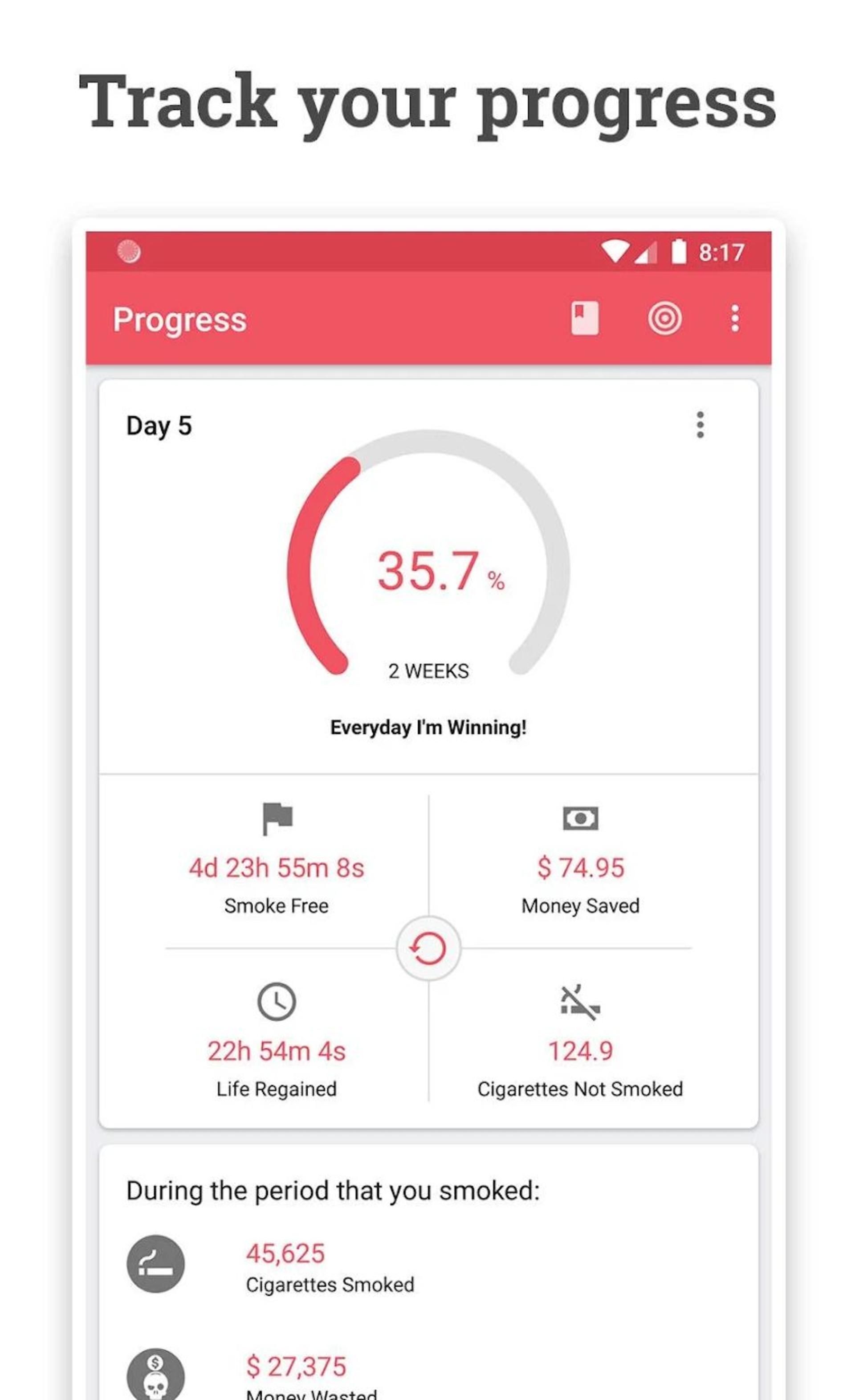 برنامه ترک سیگار Quit Tracker