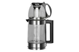 نمای کلی چای ساز راف R.7898 با نمایش قوری و کتری