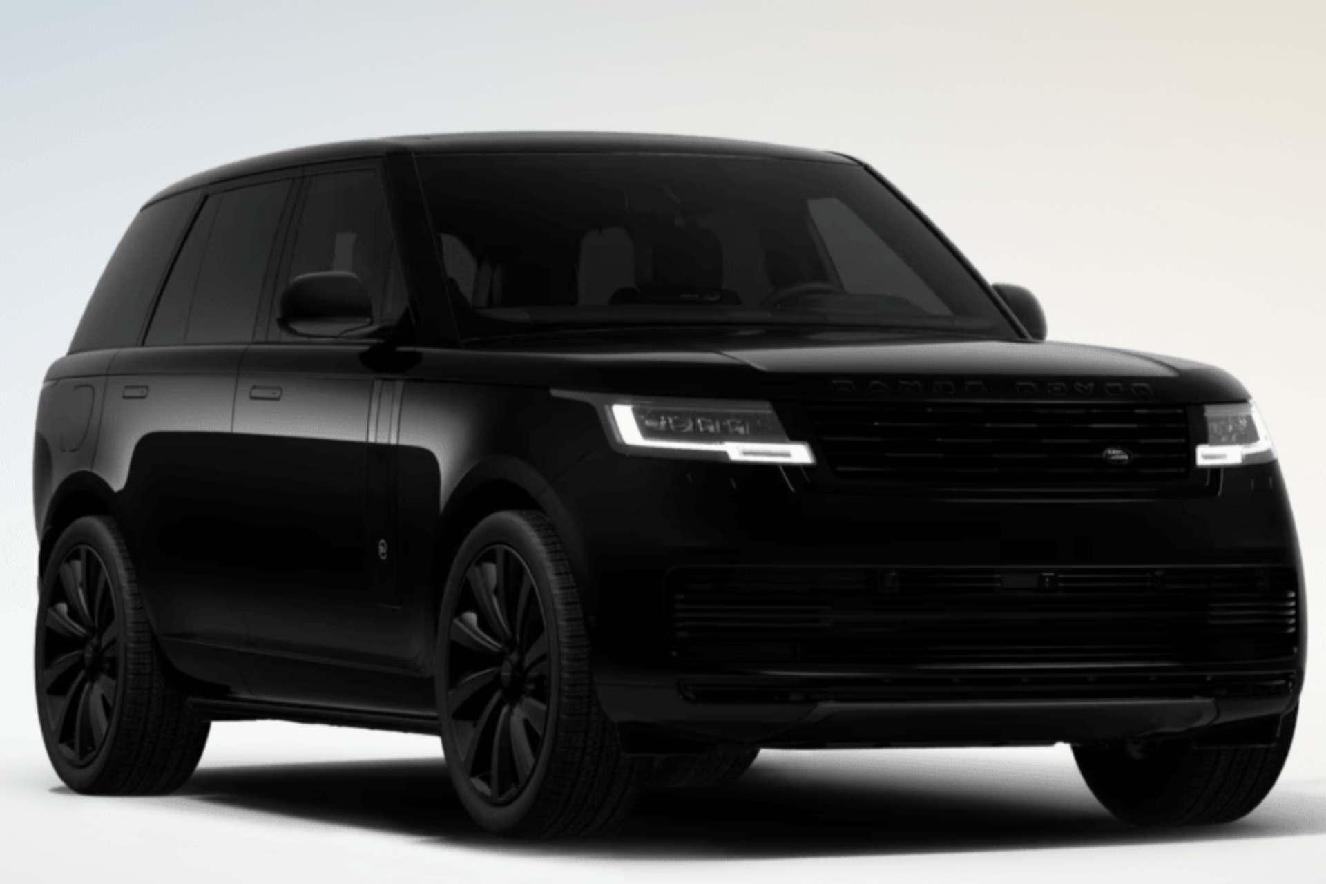 خودرو رنج روور SV Black با رنگ تماماً مشکی از نمای جلویی