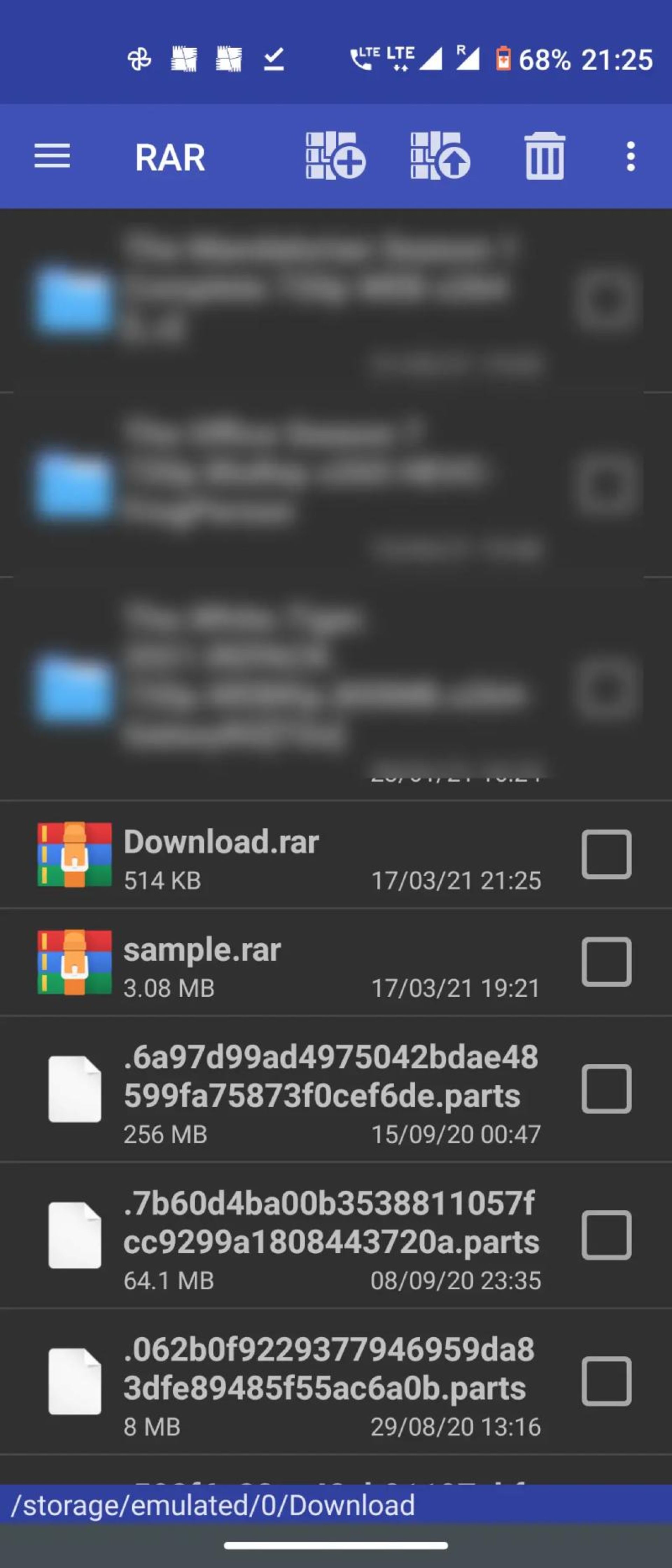 ساخت فایل فشرده در برنامه RAR اندروید