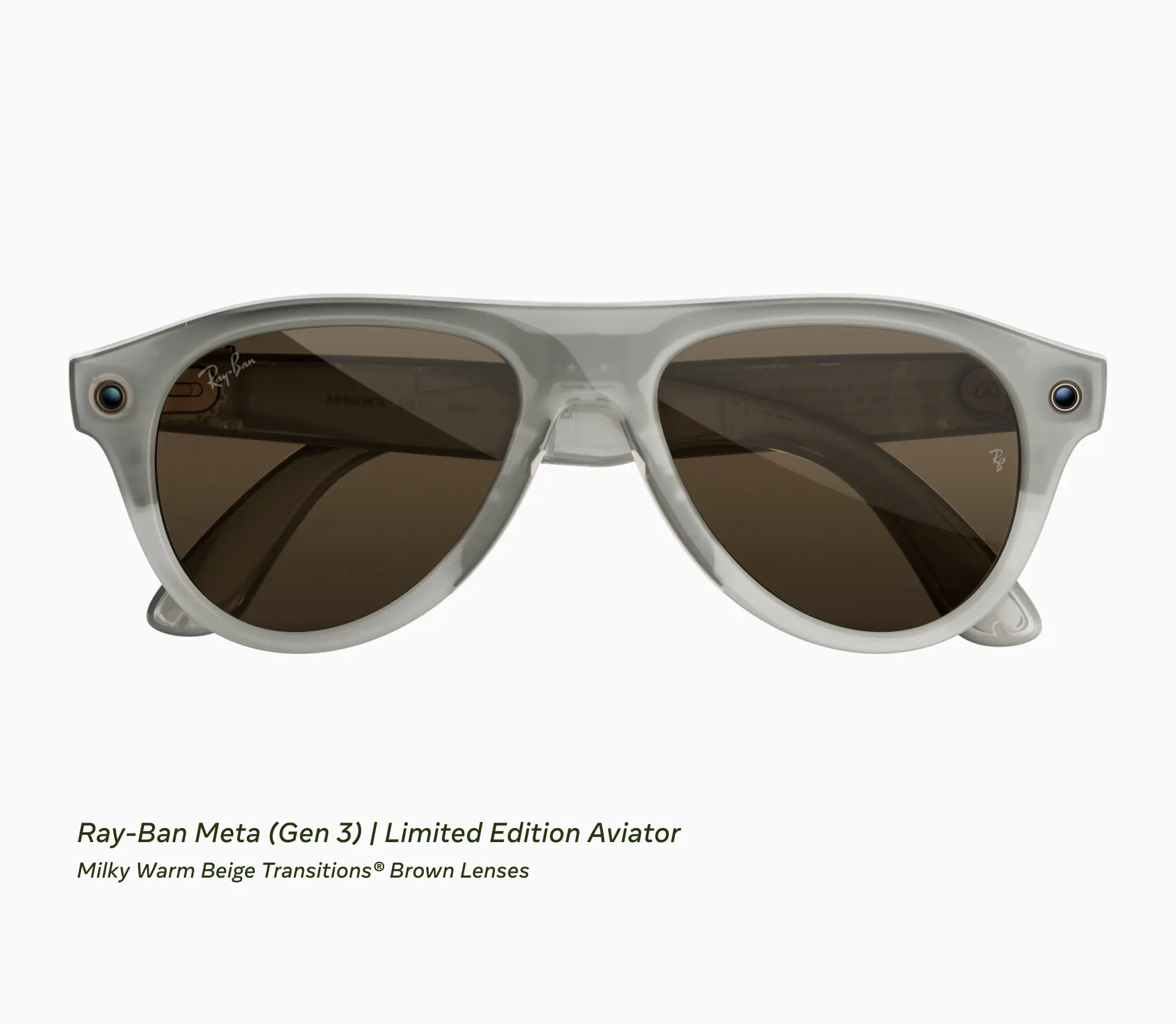عینک هوشمند ریبن (Ray-Ban Meta) با فریم خاکستری و عدسی قهوهای