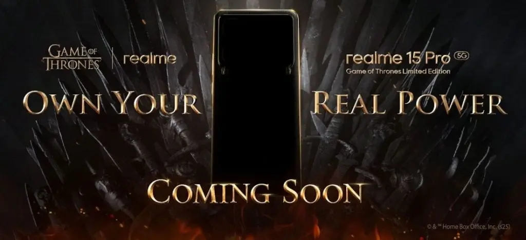 تیزر رسمی نسخه‌ی نسخه‌ی Game of Thrones Edition ریلمی ۱۵ پرو