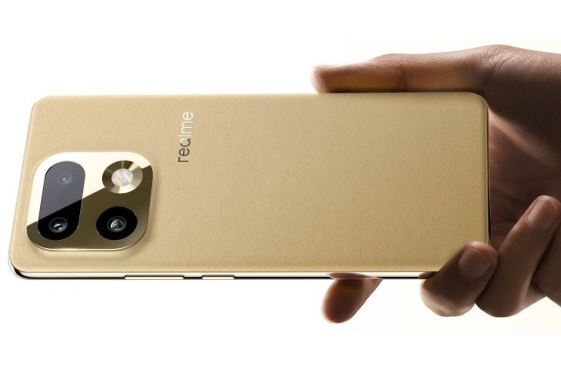 پنل پشتی گوشی ریلمی ۱۶ پرو در دست رنگ طلایی