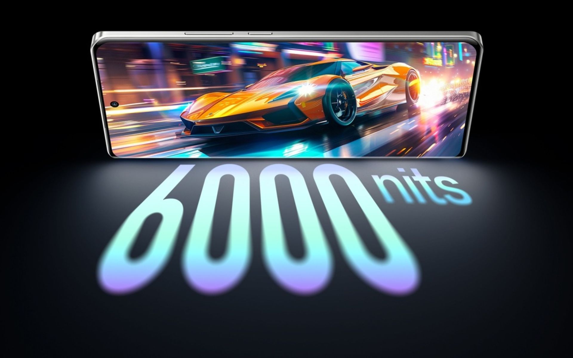 نمایشگر گوشی ریلمی GT 6T درحال نمایش ماشین مسابقه‌ای