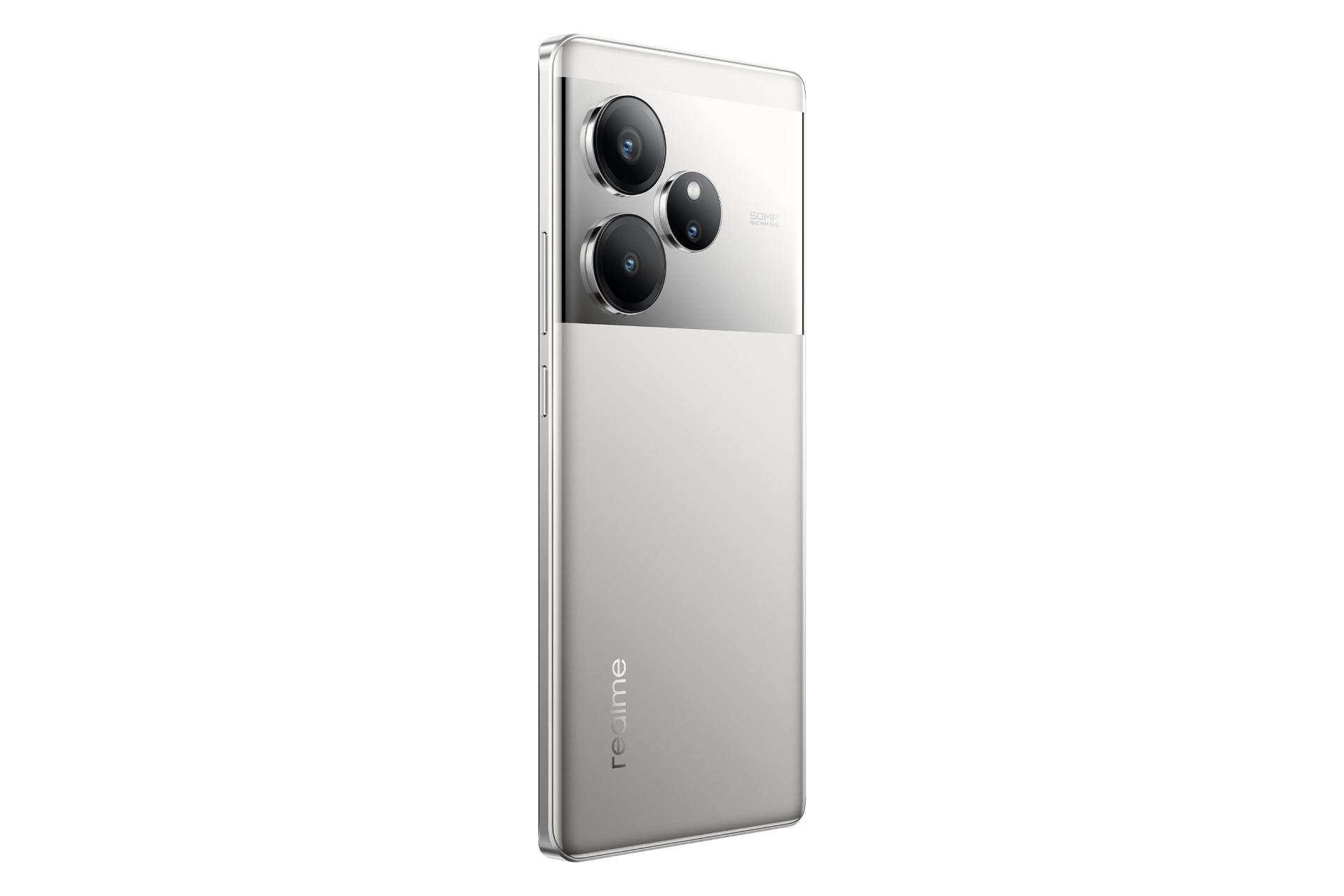 سمت چپ پنل پشت گوشی موبایل ریلمی Realme GT 6 نقره ای