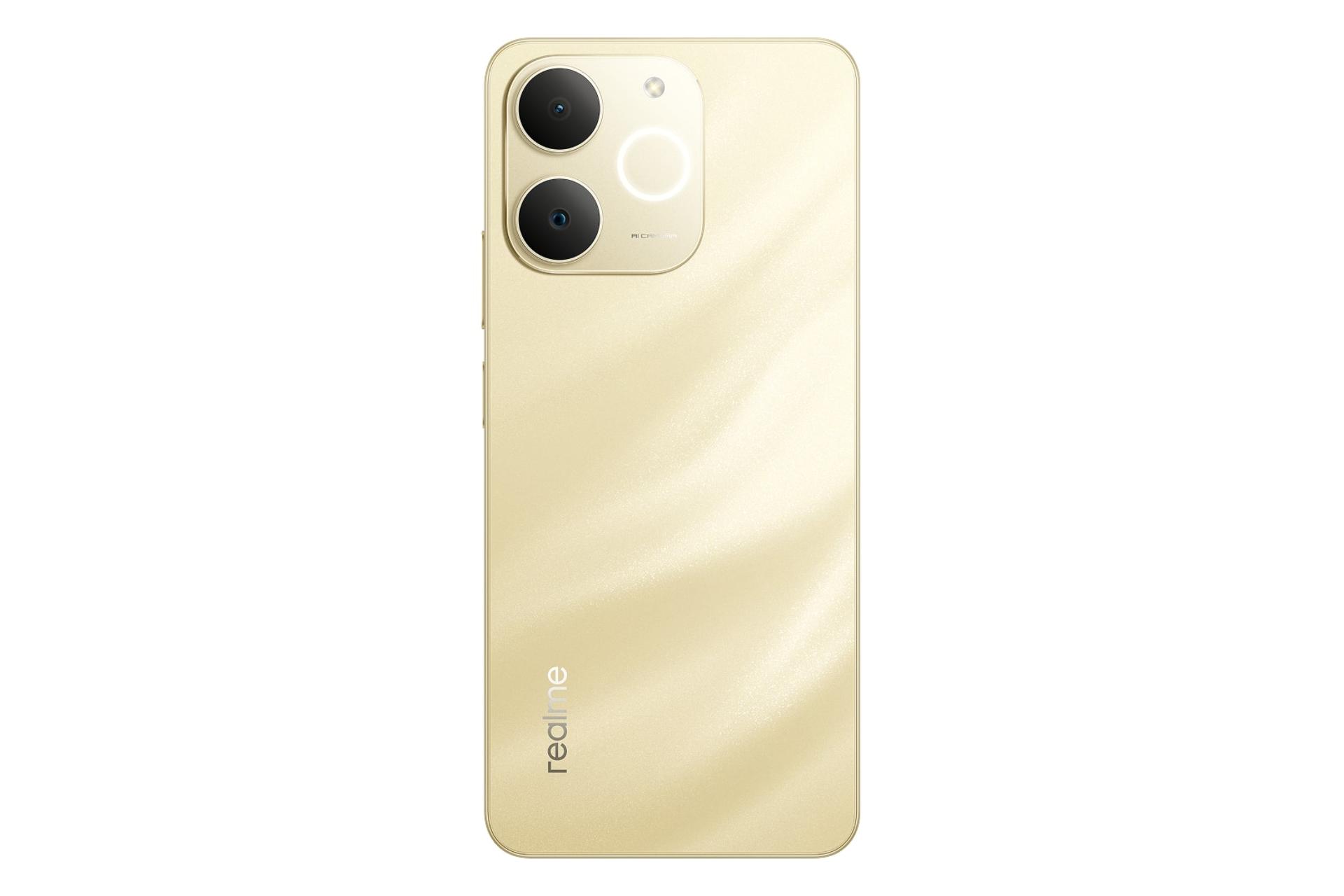 پنل پشت و چینش دوربین گوشی موبایل ریلمی P4 لایت 4G طلایی / Realme P4 Lite 4G