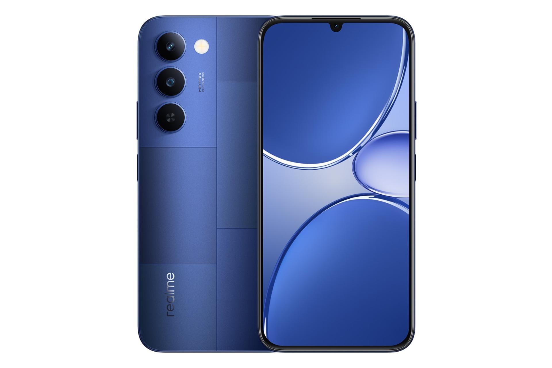 پنل جلو و پشت گوشی موبایل ریلمی P4 لایت 5G آبی طرح دار / Realme P4 Lite 5G