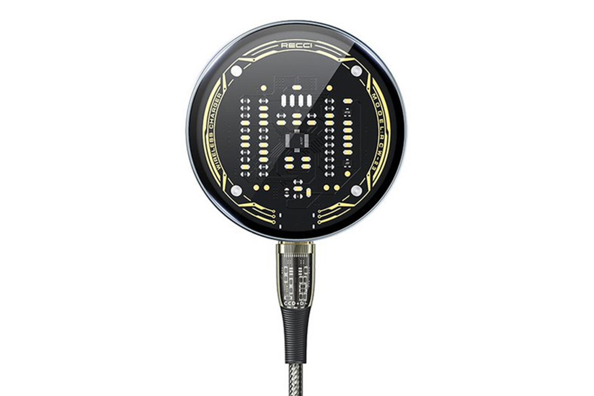 نمای پشتی شارژر رسی Recci RCW-23CC With Type-C Cable
