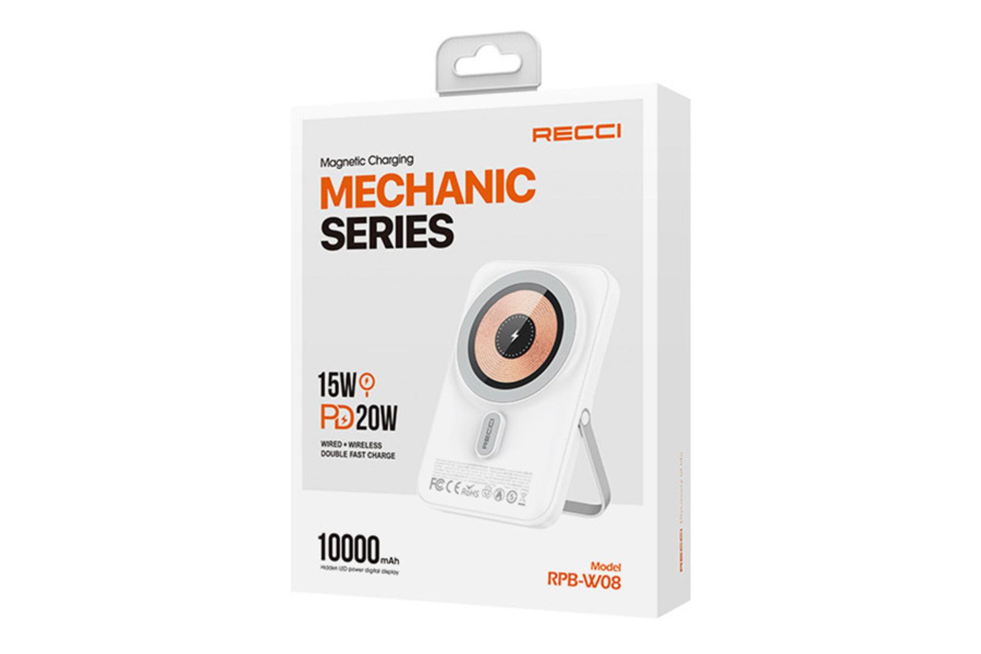 جعبه پاور بانک رسی Recci RPB-W08 10000mAh