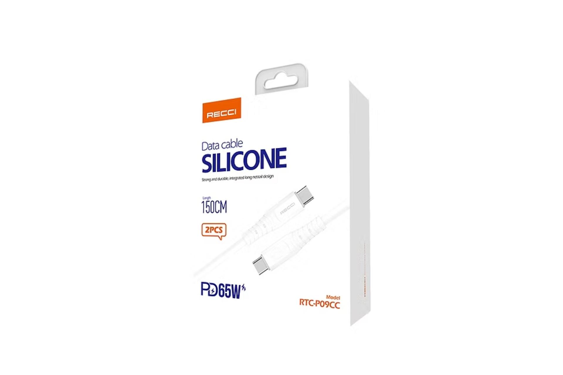 جعبه کابل شارژ USB رسی Type-C به Type-C مدل RTC-P09C با طول 1.5 متر