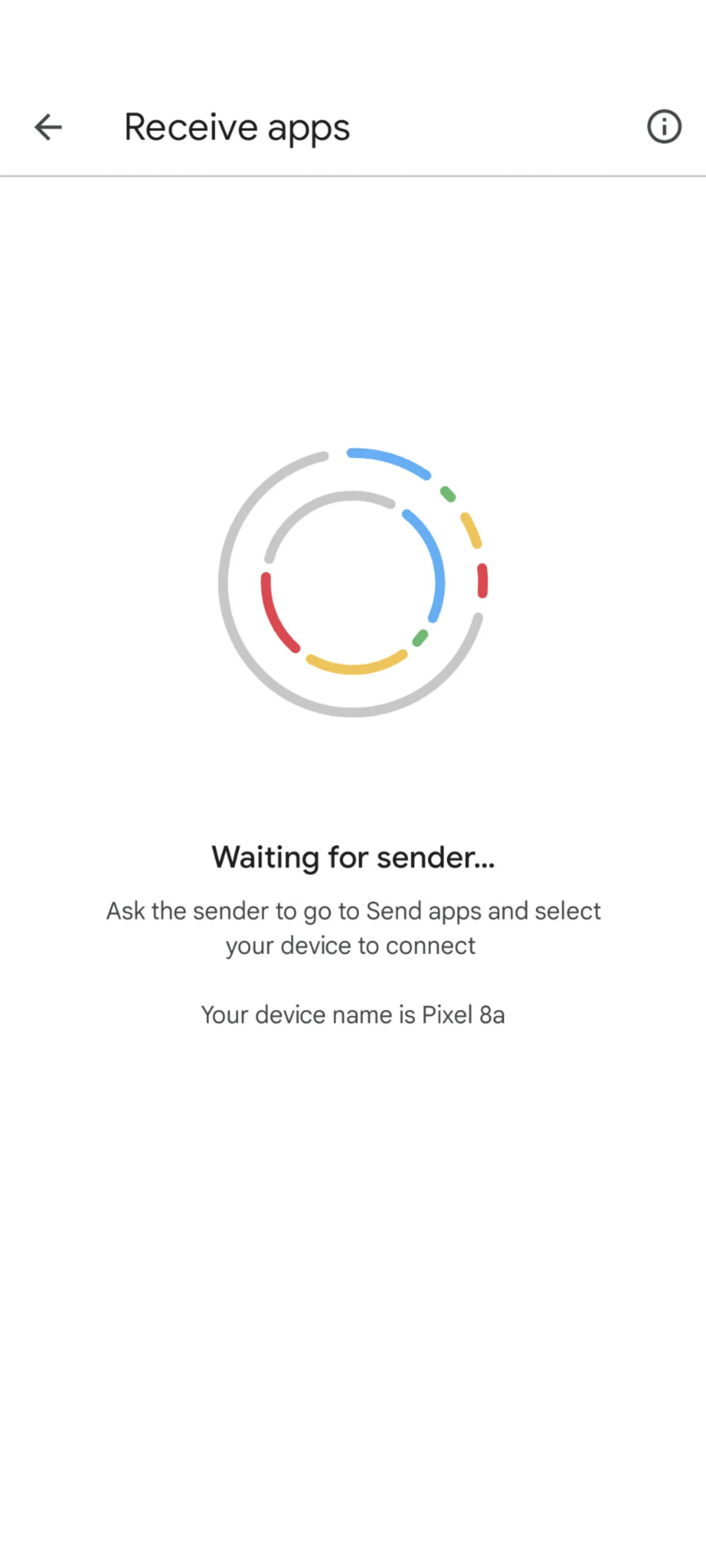پنجره‌ی Receive apps