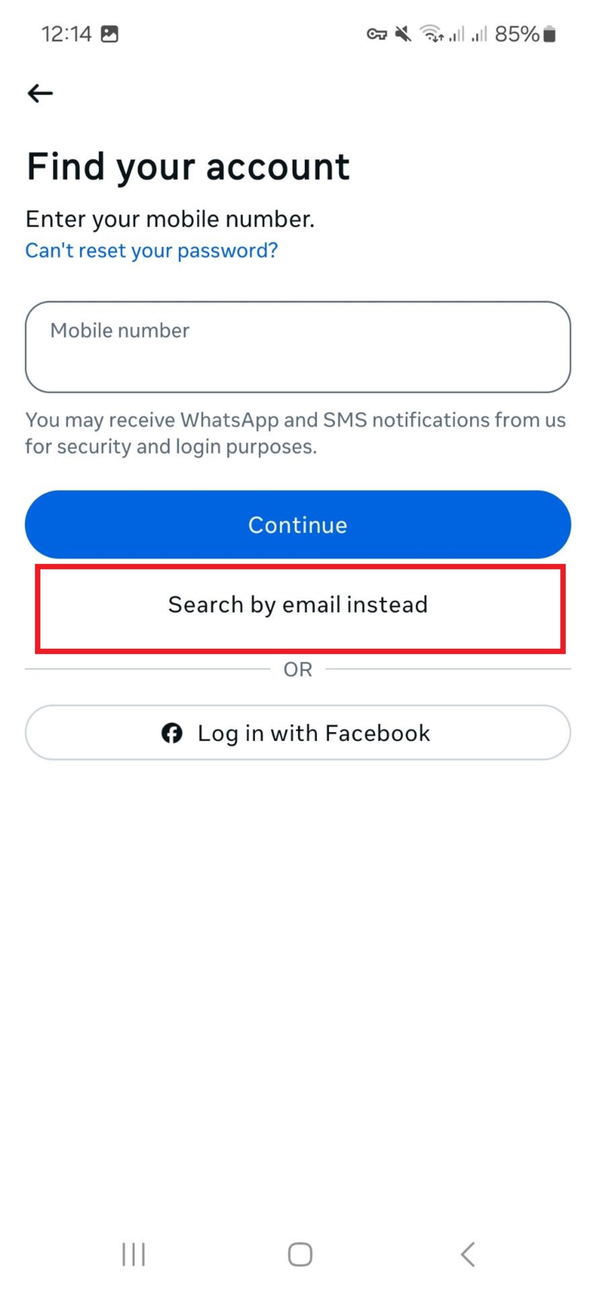 بازگرداندن پیج اینستاگرام با نام کاربری یا ایمیل