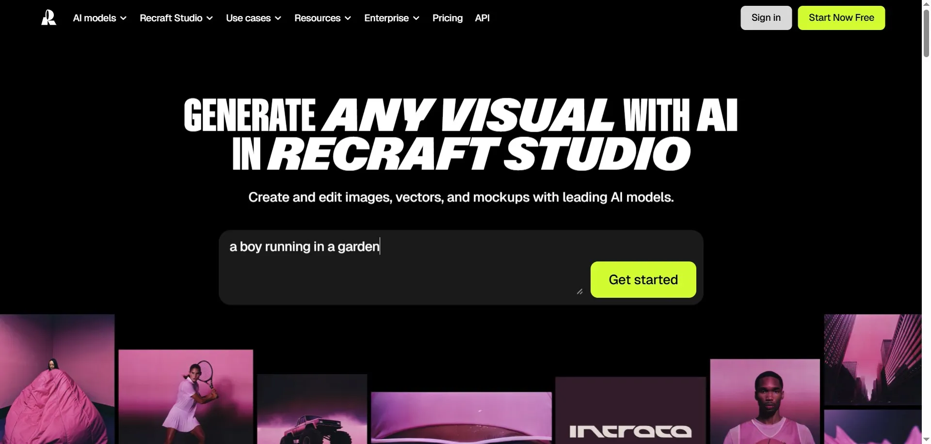 ساخت عکس با Recraft