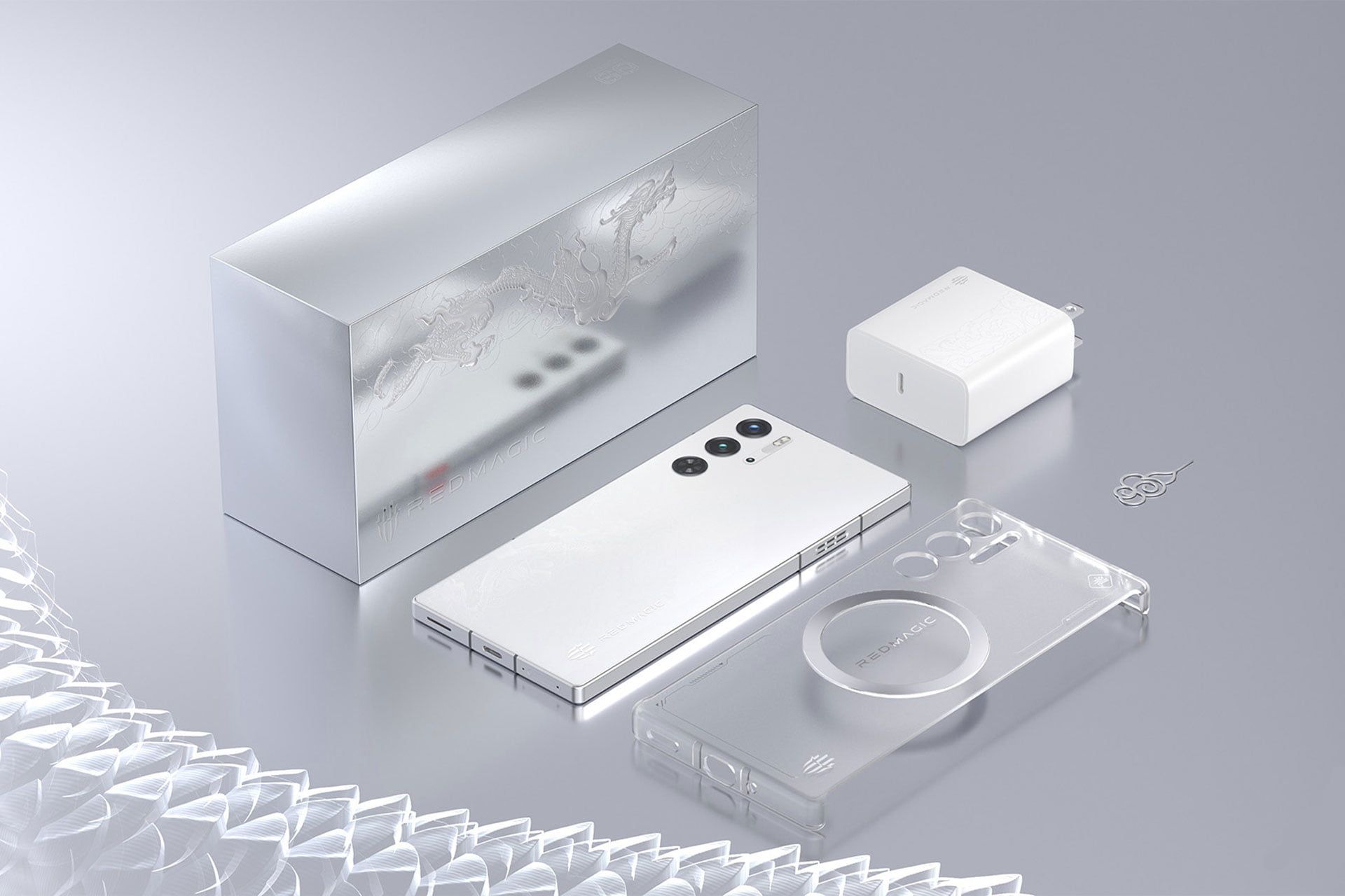 نسخه‌ی ویژه رد مجیک ۹ پرو Cloud Dragon به همراه اقلام جانبی قاب، شارژر و پین ابر مانند