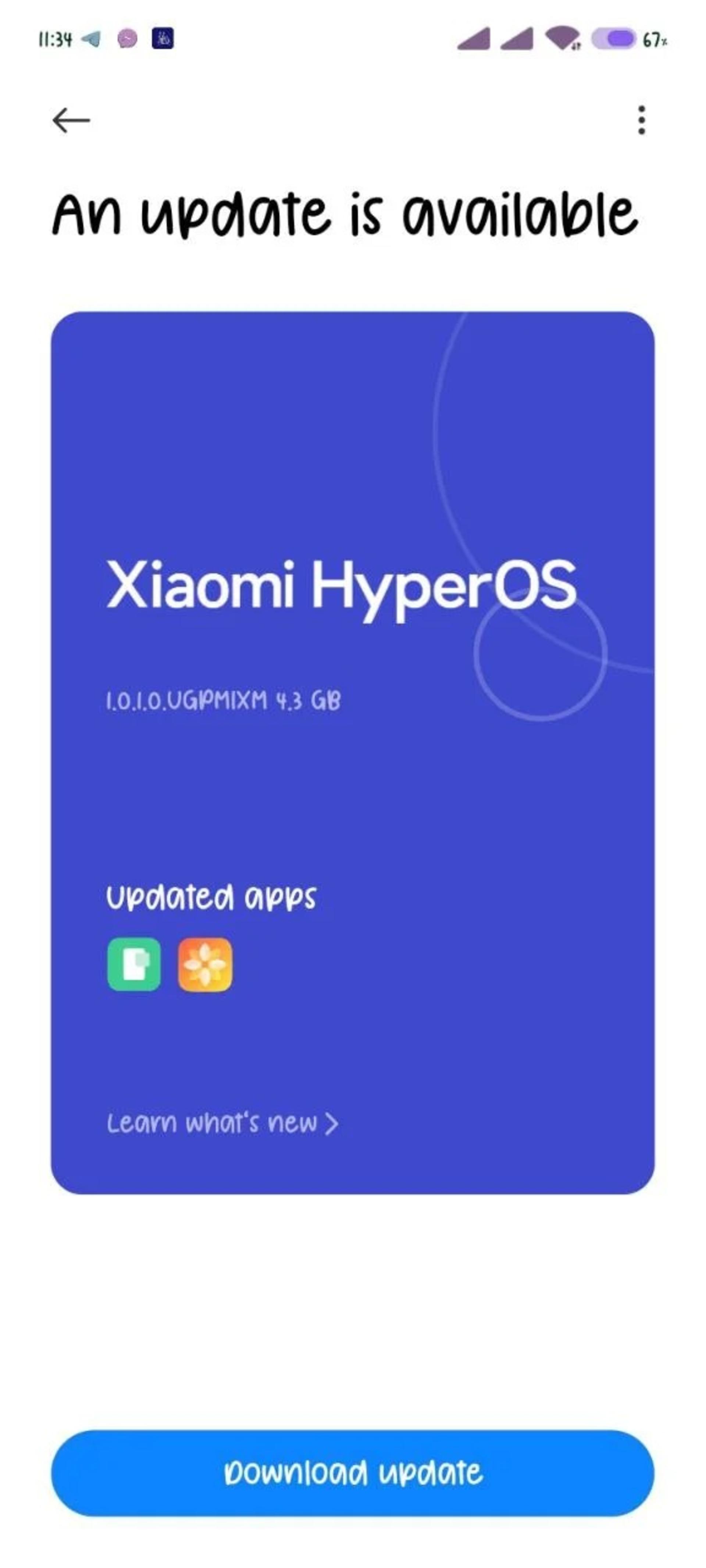 اعلانیه‌ی آپدیت HyperOS برای گوشی ردمی 13C