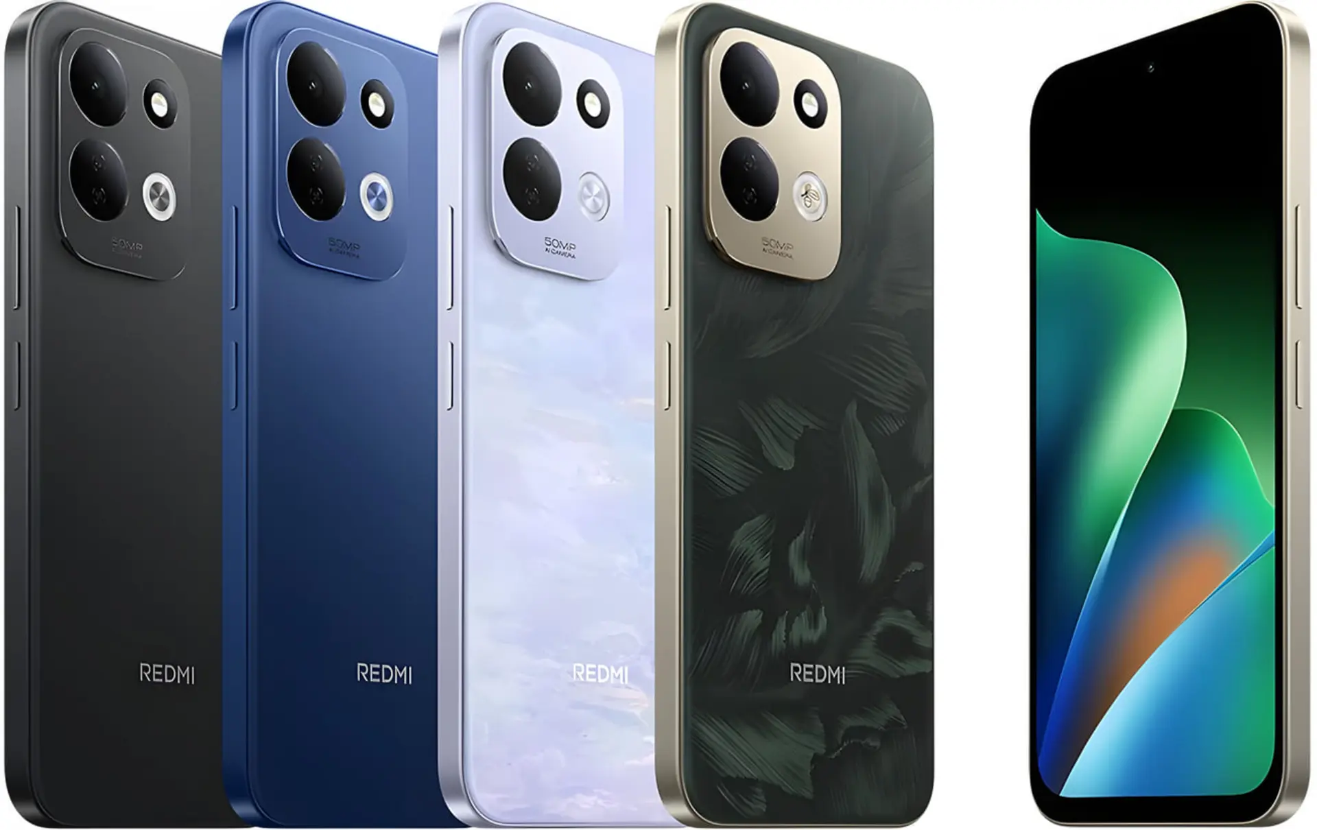 گوشی هوشمند ردمی ۱۷ (Redmi 17) در چهار رنگ مختلف و نمای جلوی نمایشگر