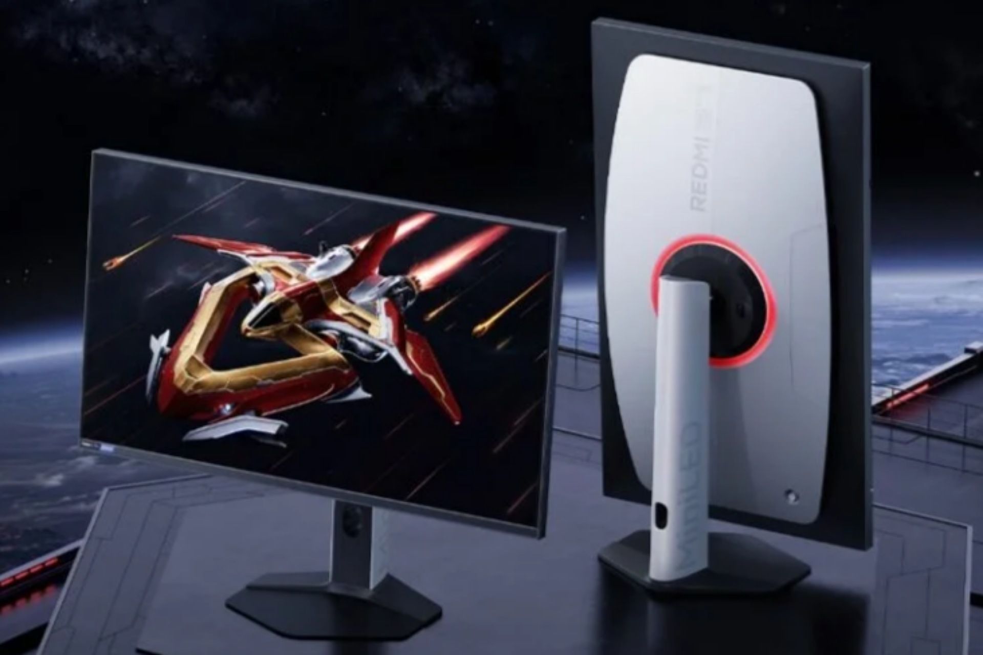 مانیتور Redmi Monitor G Pro 27Q شیائومی از نمای جلو و عقب
