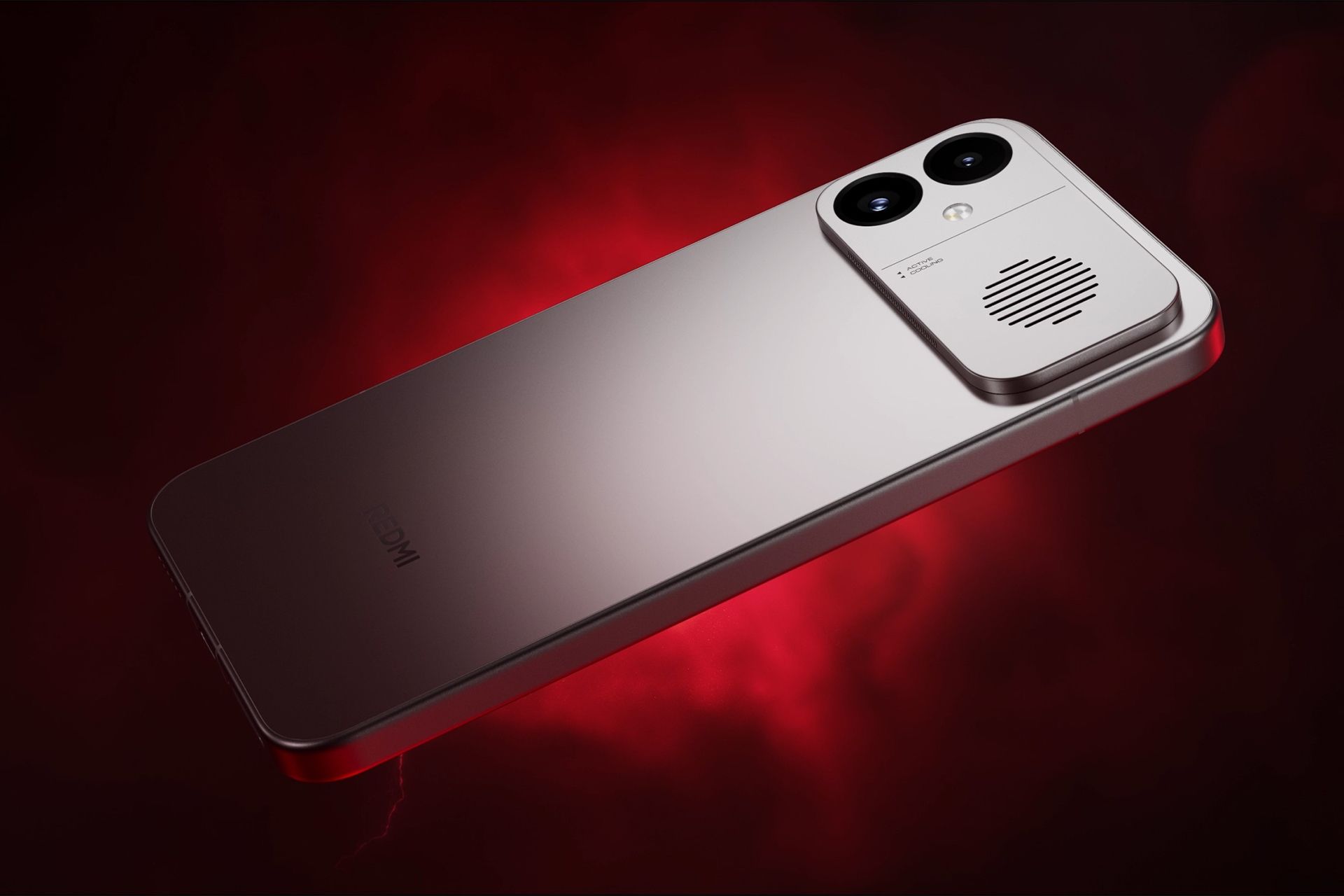 پنل پشت گوشی شیائومی ردمی K90 مکس در پس‌زمینه‌ی قرمز