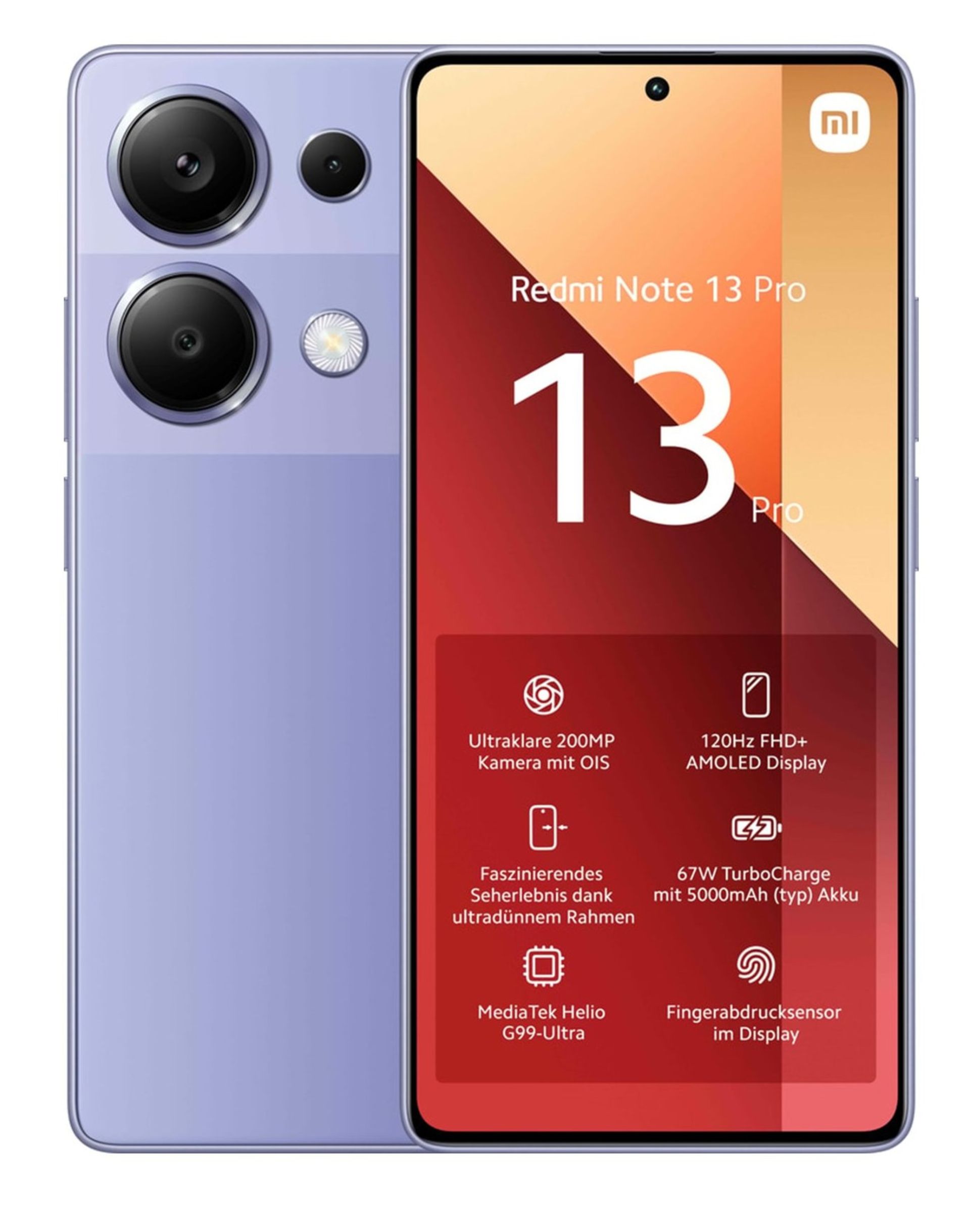 رندر نسخه 4G ردمی نوت ۱۳ پرو بنفش