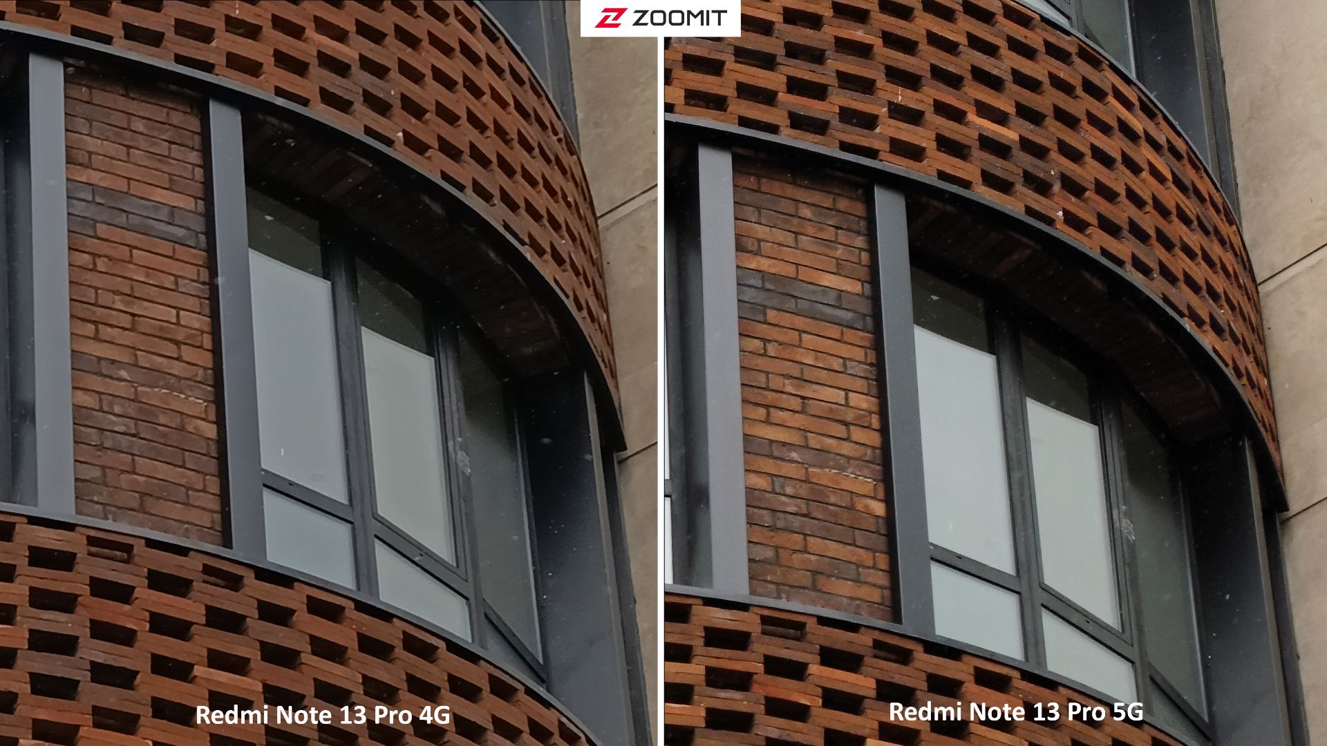 مقایسه دوربین ردمی نوت ۱۳ پرو 5G و 4G در حالت ۲۰۰ مگاپیکسلی از نمای یک ساختمان