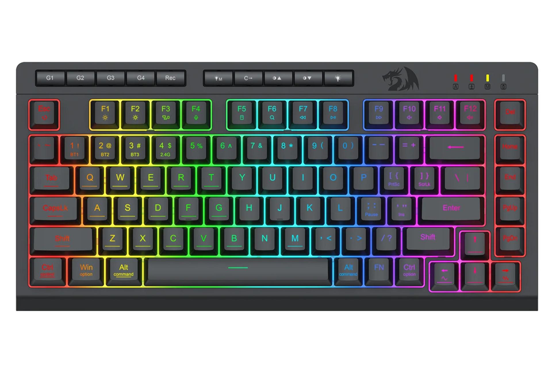 کیبورد ردراگون CRESCENT Pro K524 RGB نمای بالا