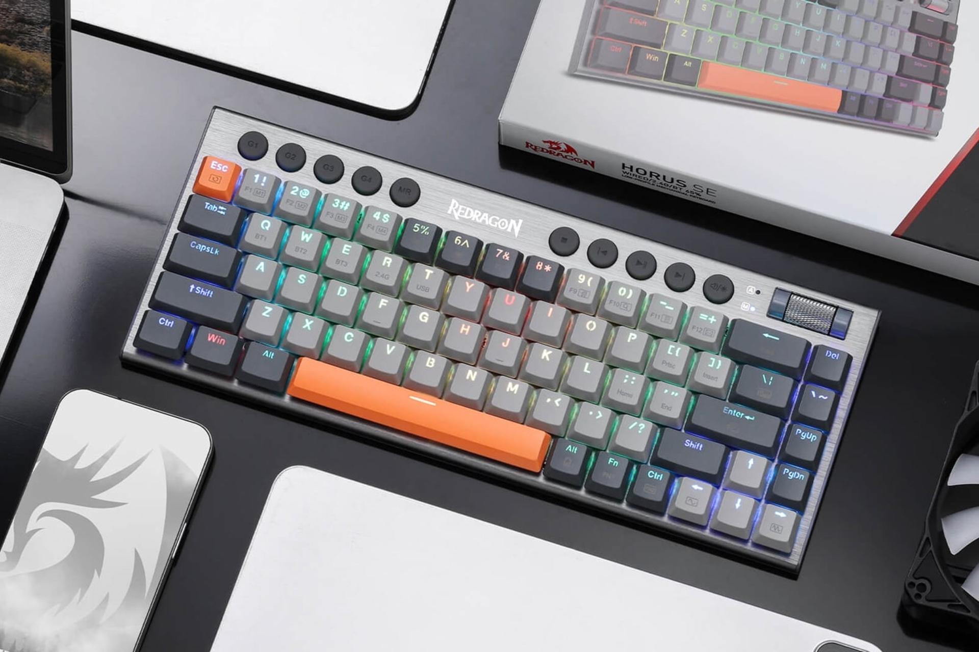 کیبورد ردراگون Redragon HORUS K609 SE از نمای بالا