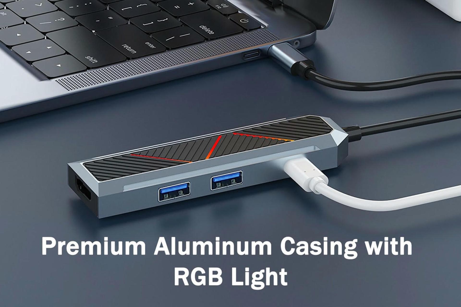بدنه آلومینیوم هاب USB هاب USB-C ردراگون 4 پورت مدل UCA-4