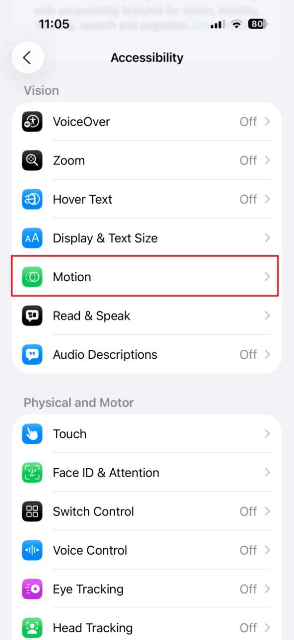 تنظیمات Accessibility در آیفون