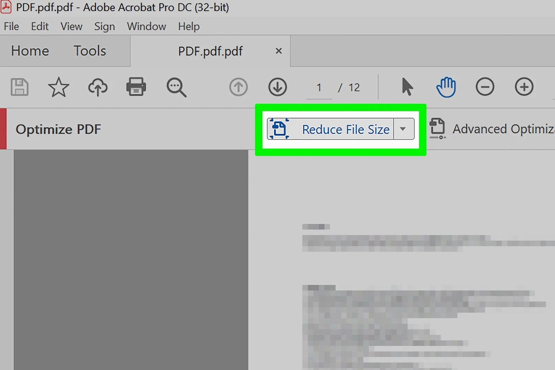کاهش حجم پی دی اف با نرم‌افزار Adobe Acrobat Pro مرحله پنجم