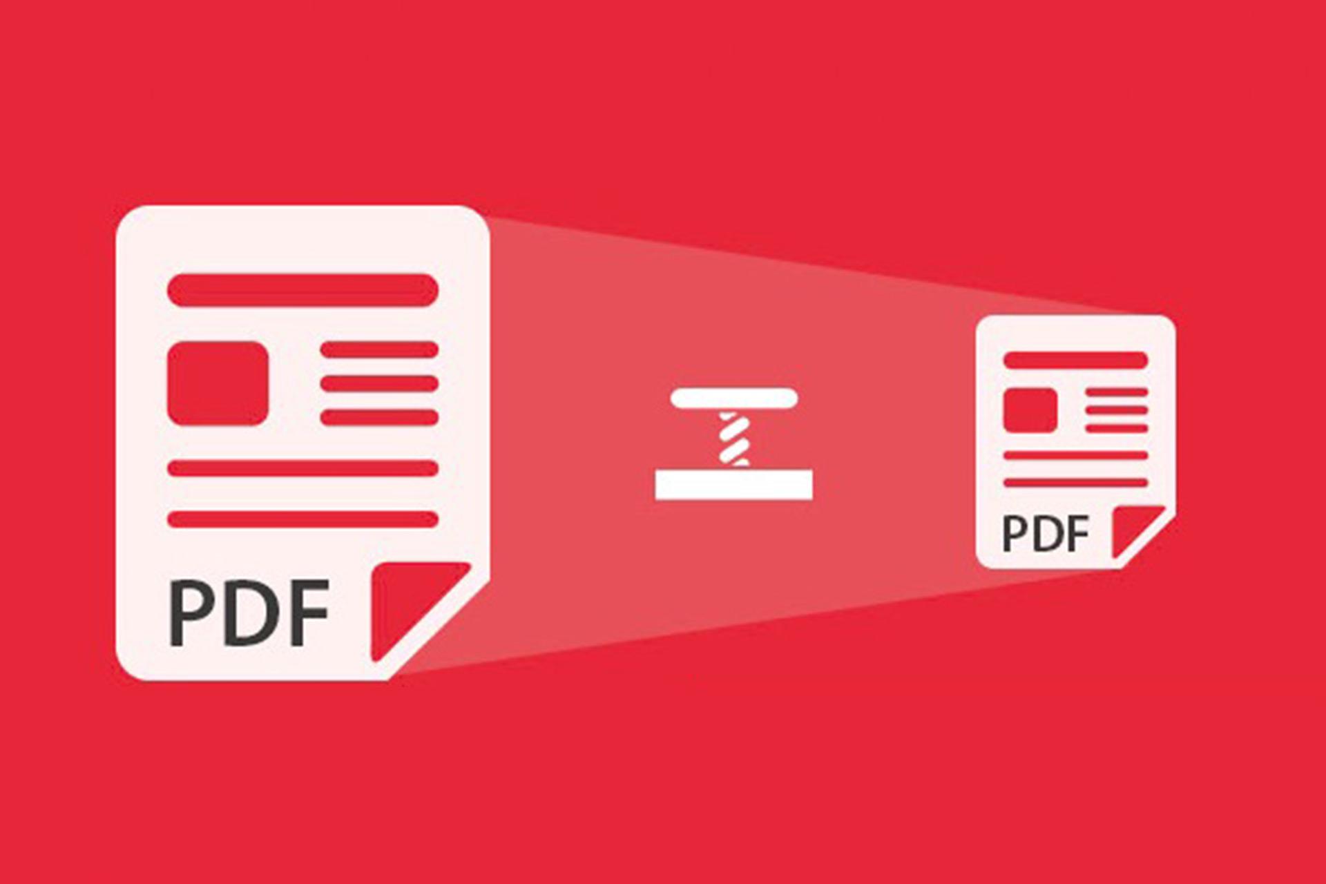 تصویر دو فایل PDF با دو اندازه کوچک و بزرگ