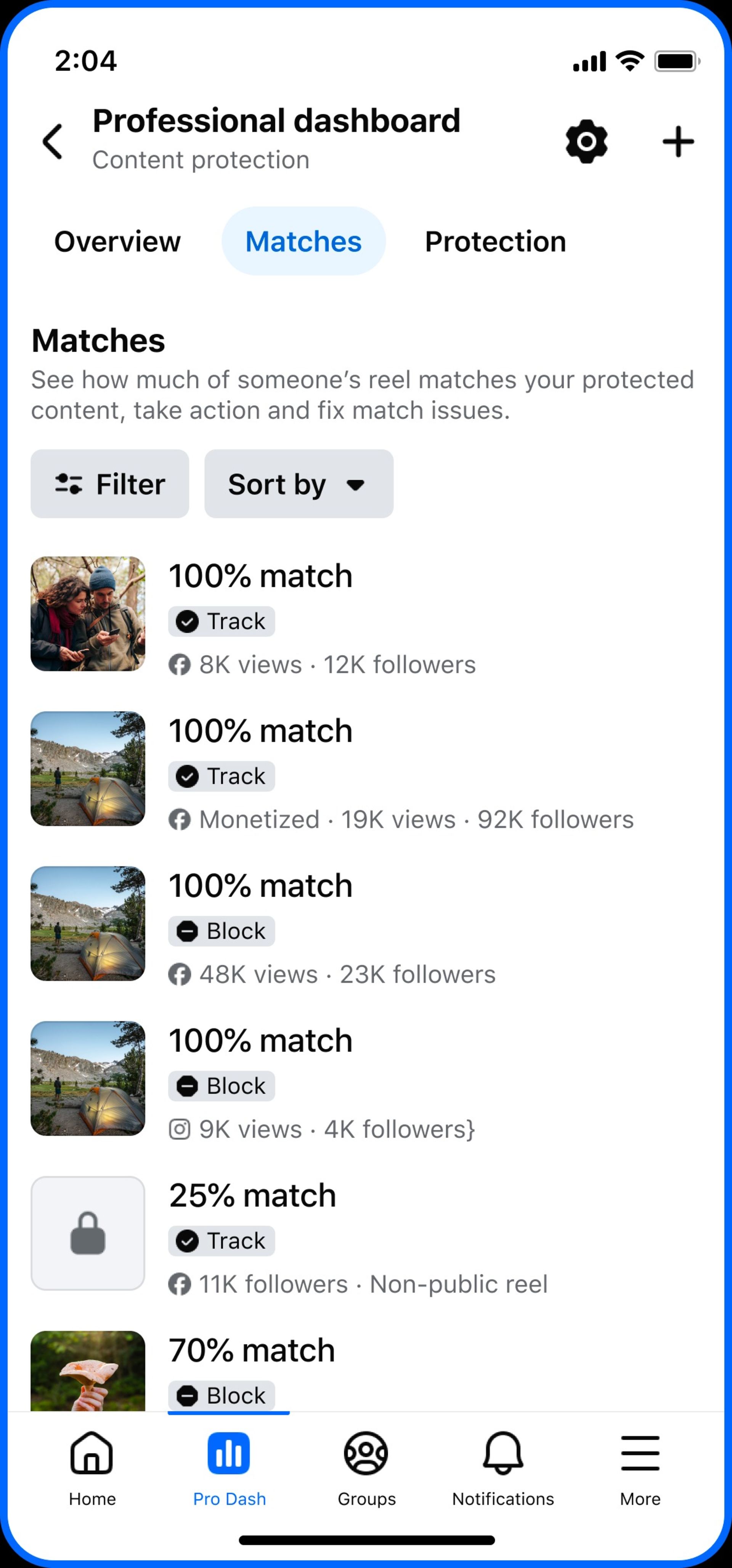 نمایش ریلزهای مشابه با نمونه‌ی اصلی در اینستاگرام