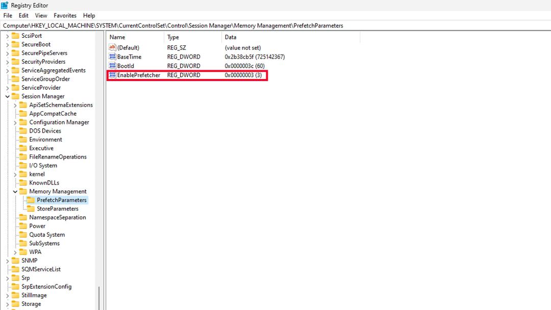 پنجره‌ی Registry Editor