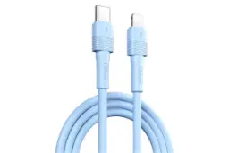 کابل شارژ USB ریمکس Type-C به Lightning مدل RC-C056 با طول 1 متر رنگ آبی