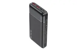 نمای پورت پاور بانک ریمکس rpp-192 با ظرفیت 20000 میلی‌آمپر ساعت سیاه رنگ
