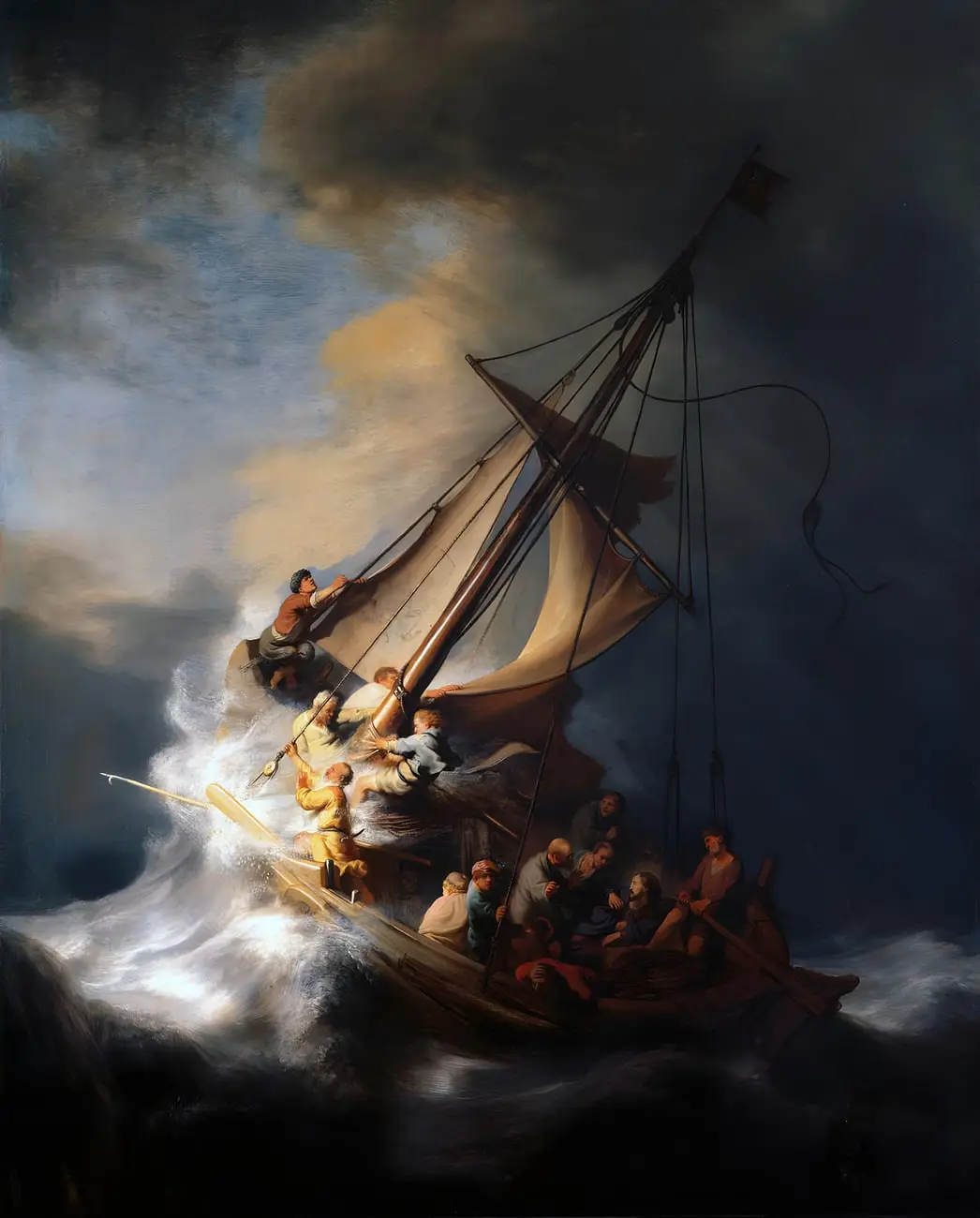 نقاشی مسیح در طوفان دریای جلیل (Christ in the Storm on the Sea of Galilee) اثر رامبرانت (Rembrandt)