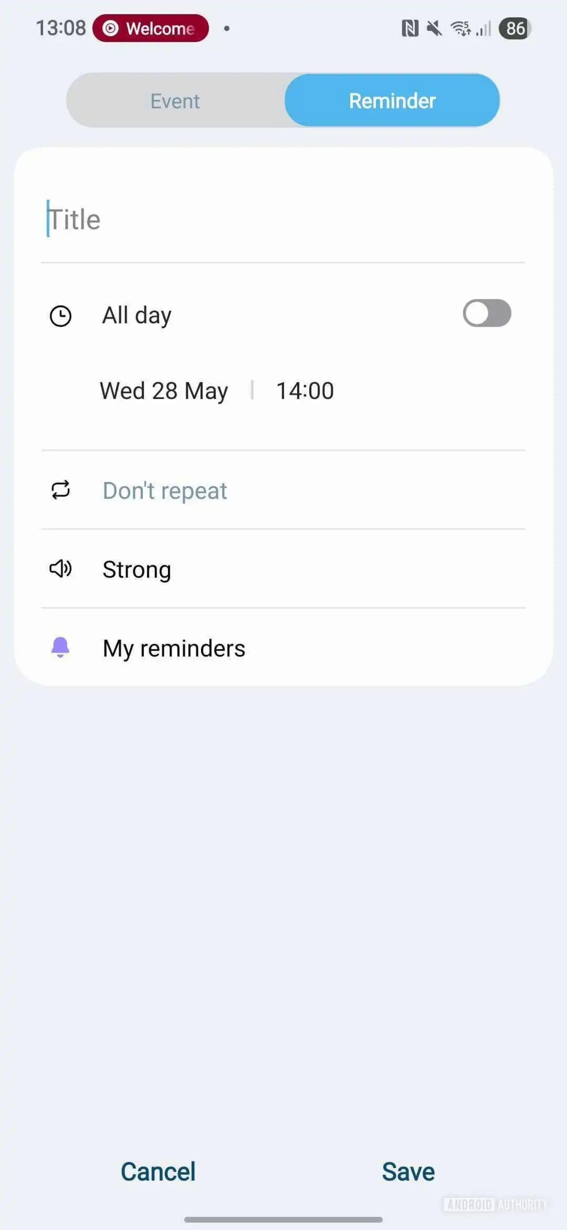 اپلیکیشن Samsung Reminder در رابط کاربری One UI 8