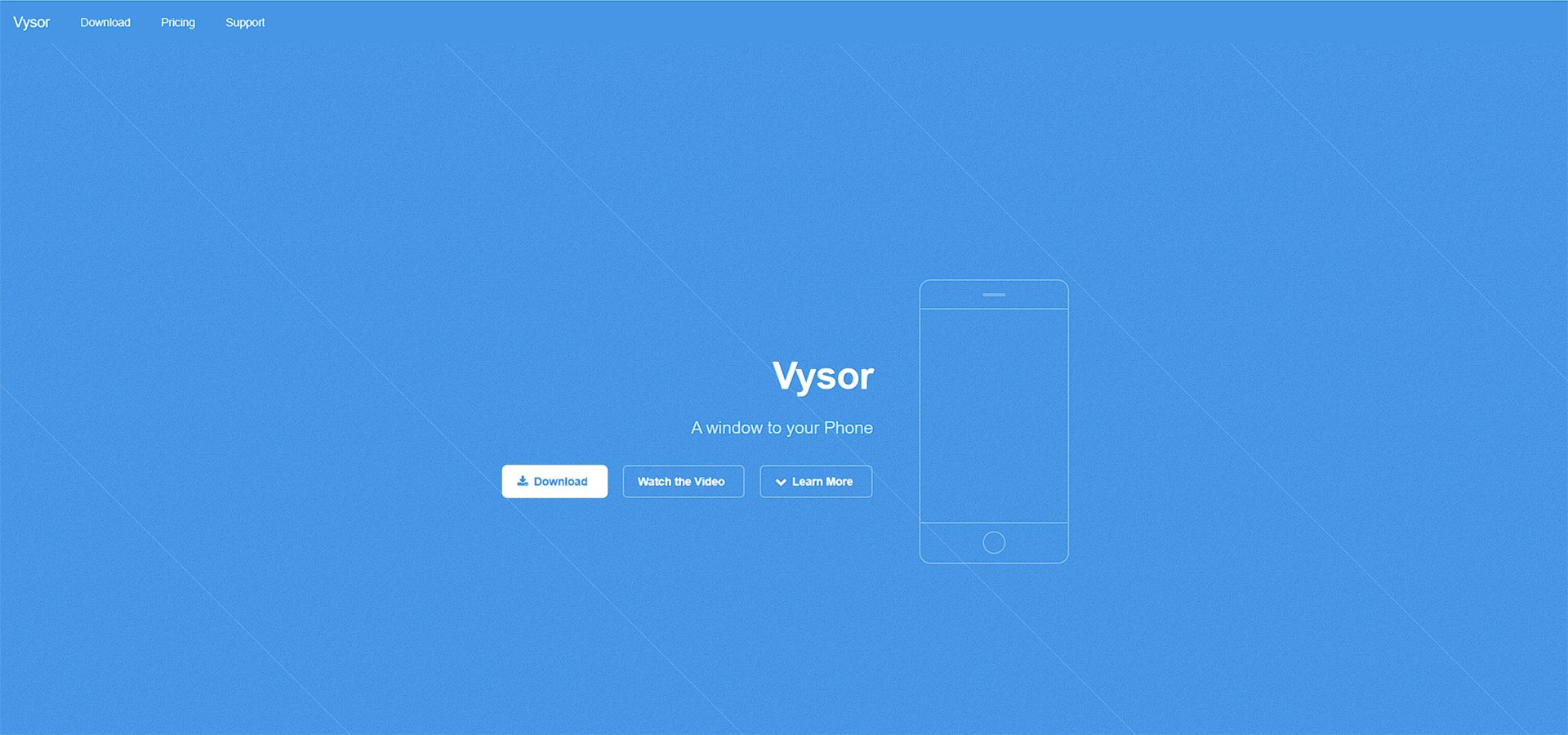 صفحه ابتدایی سایت Vysor