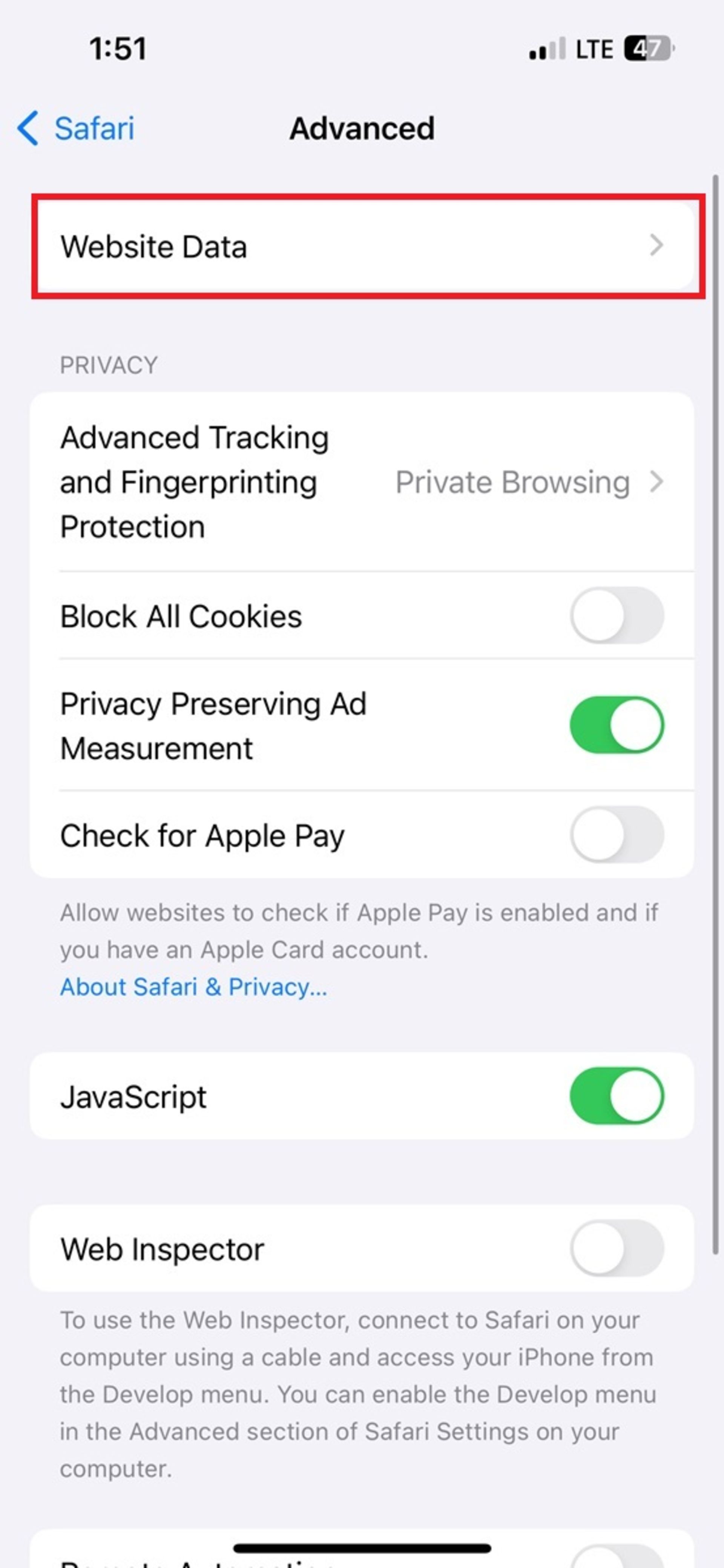 پاک کردن کش زومیت در مرورگر سافاری آیفون