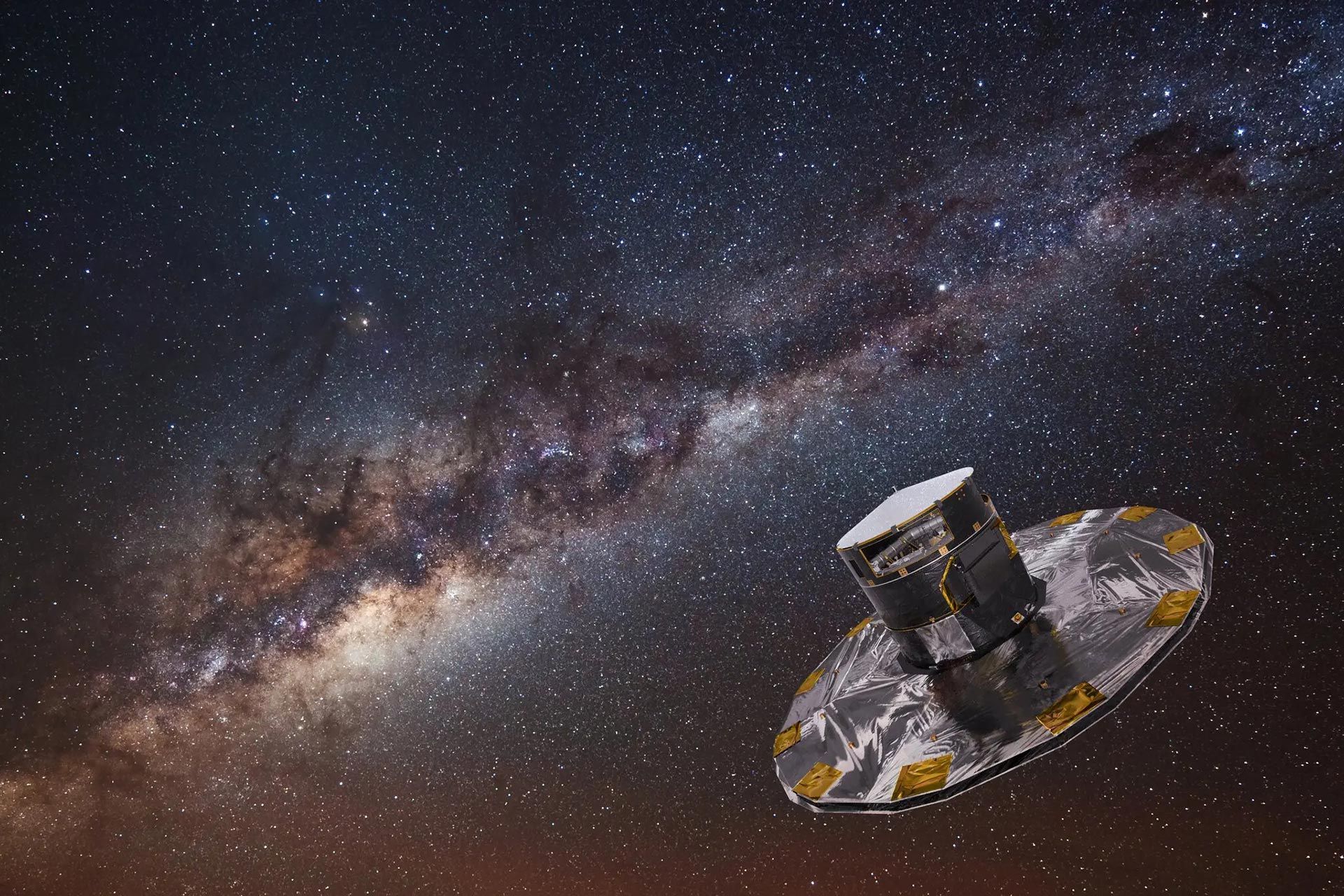 تصویرسازی از تلسکوپ گایا در فضا