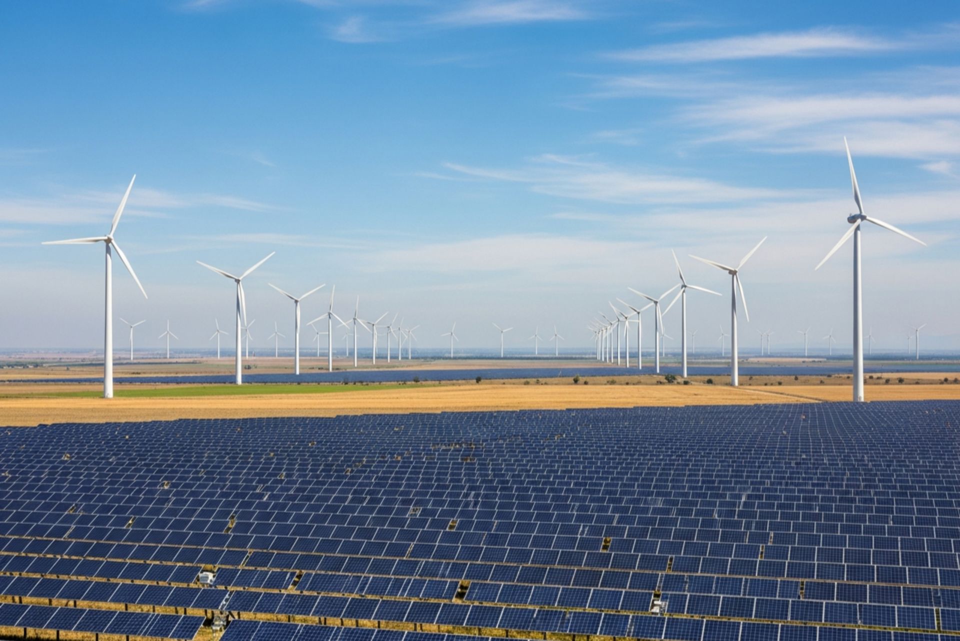 نیروگاه بادی و خورشیدی برای تولید برق پاک