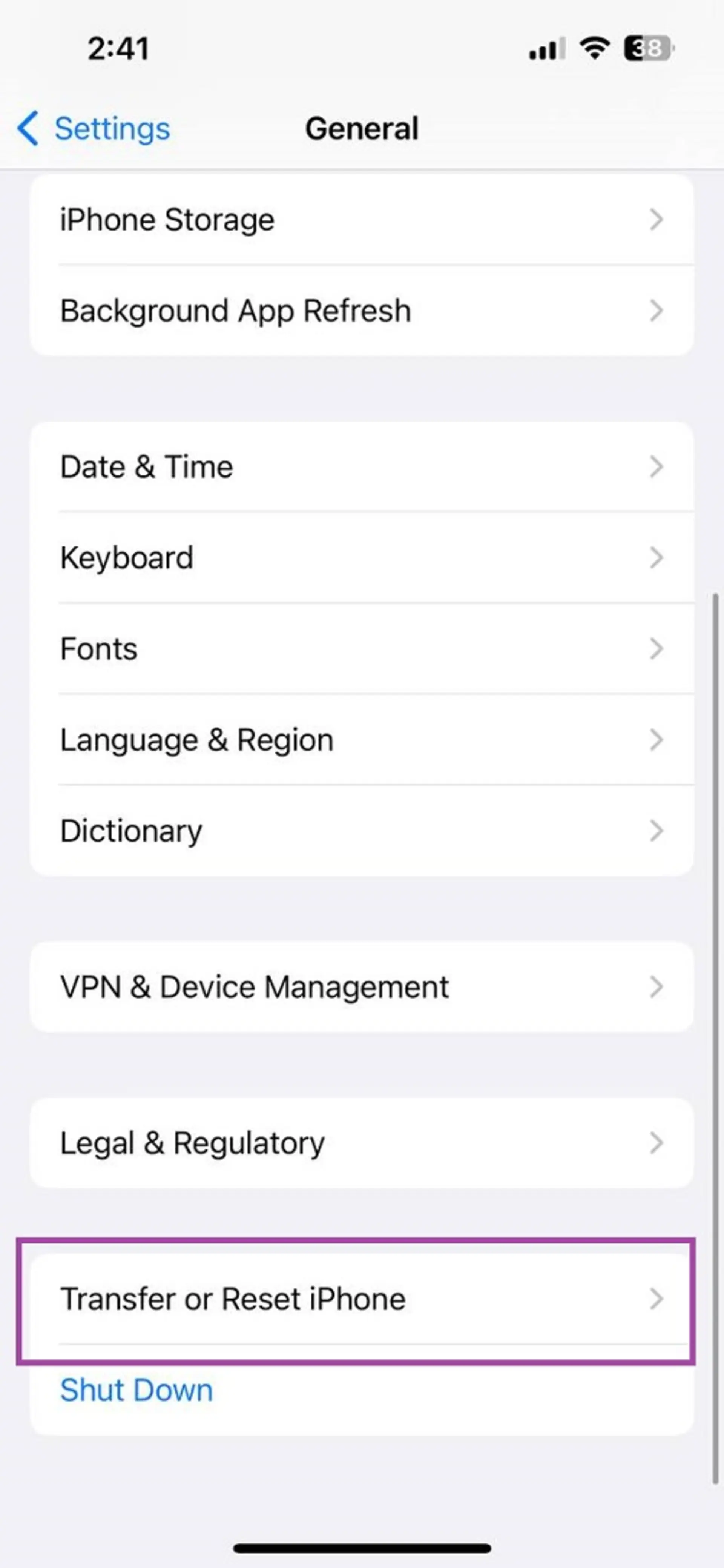  Reset All Settings
