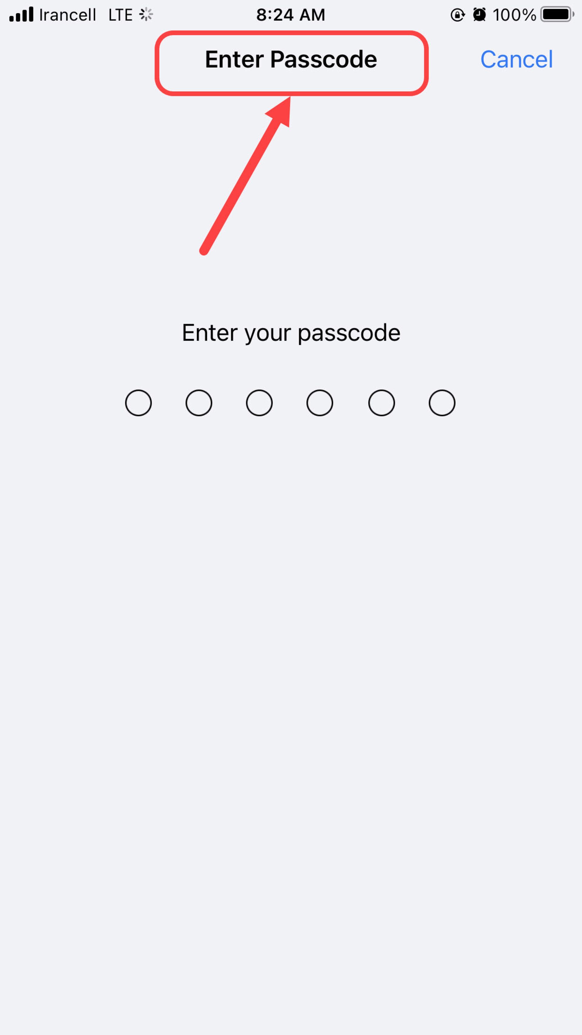 محیط برنامه تنظیمات شبکه در گوشی آیفون