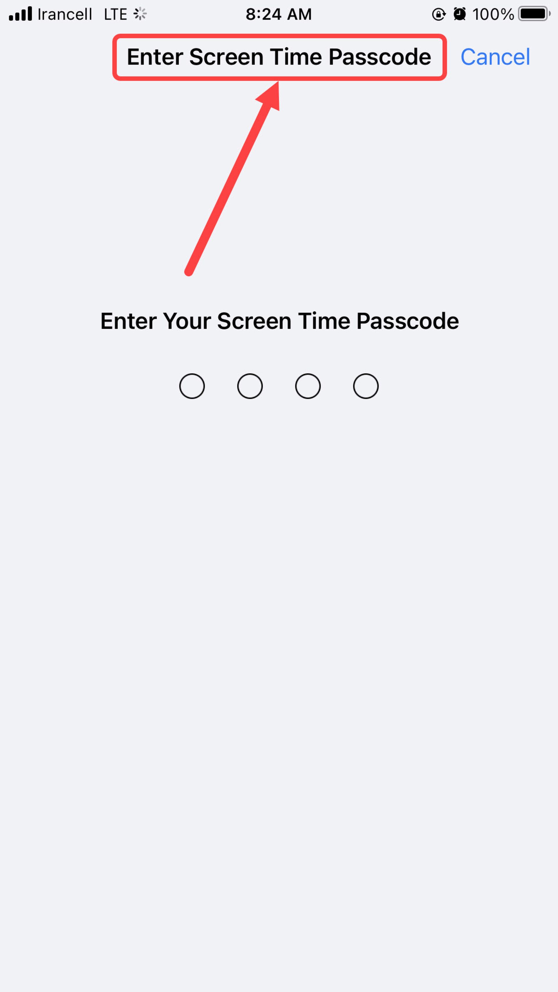 محیط برنامه تنظیمات شبکه در گوشی آیفون