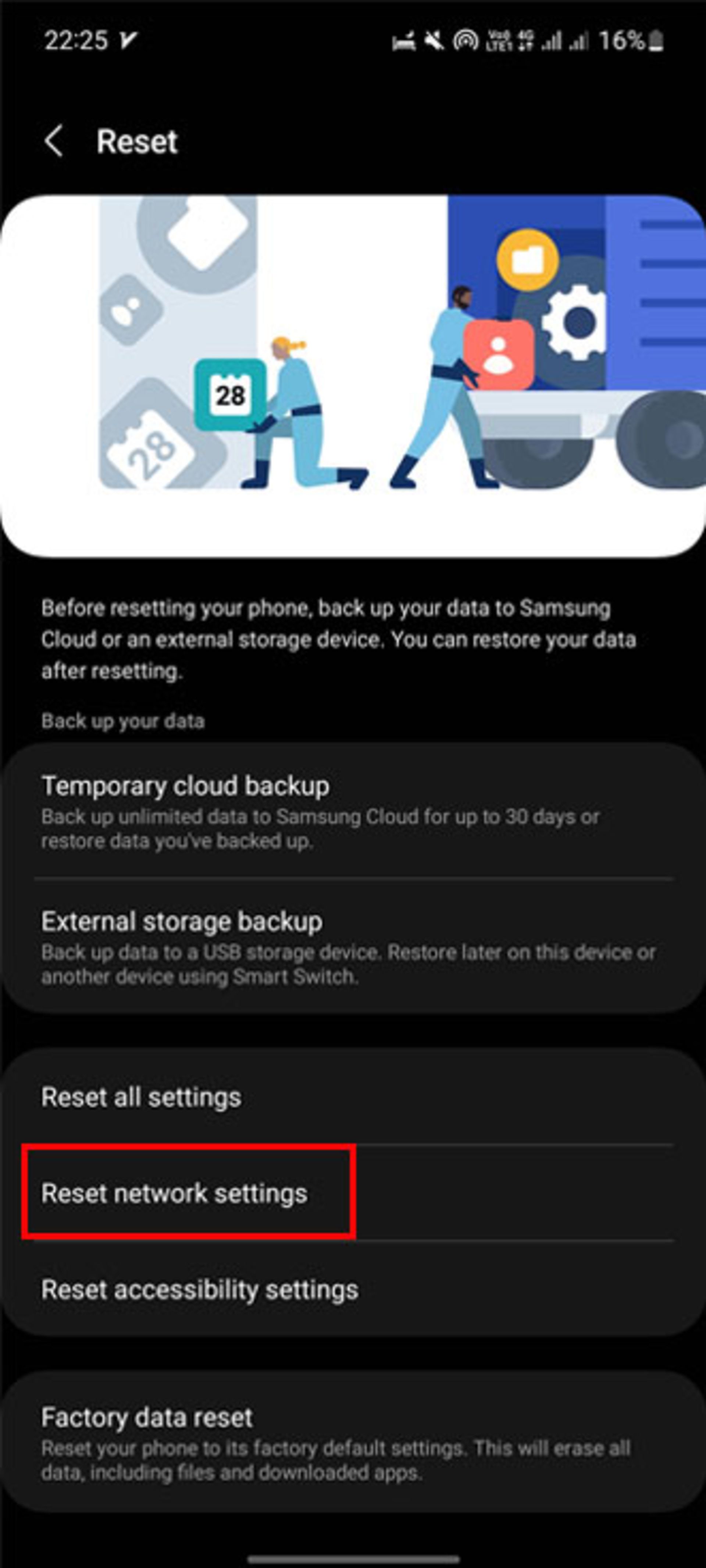 تنظیمات Reset