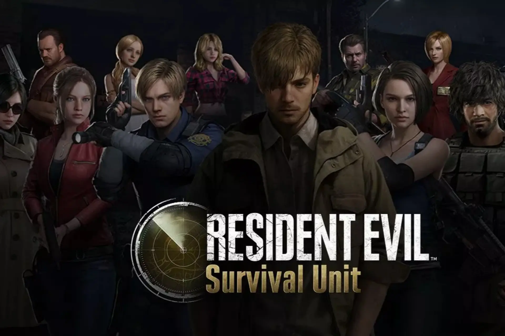 پوستر بازی Resident Evil Survival Unit به‌همراه شخصیت‌ها 