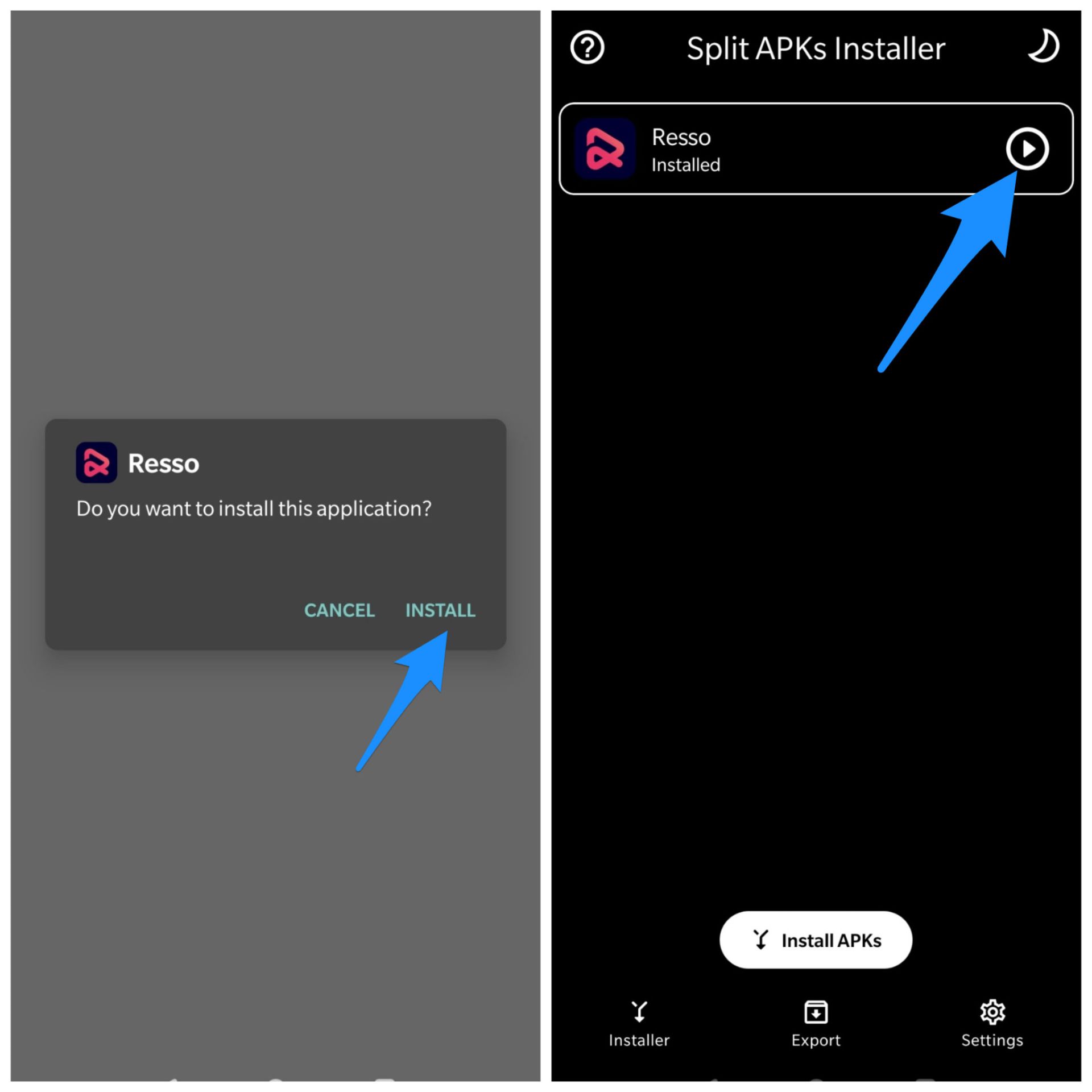 نصب برنامه با Split APK Installer