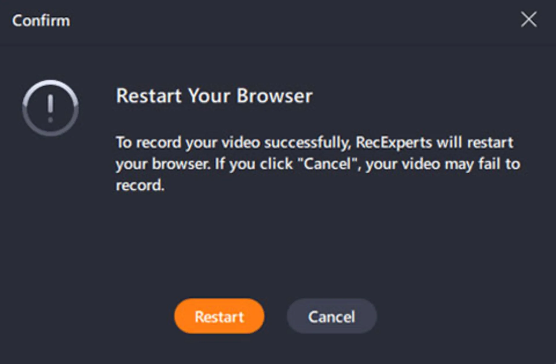 گزینه‌ی Restart your Browser