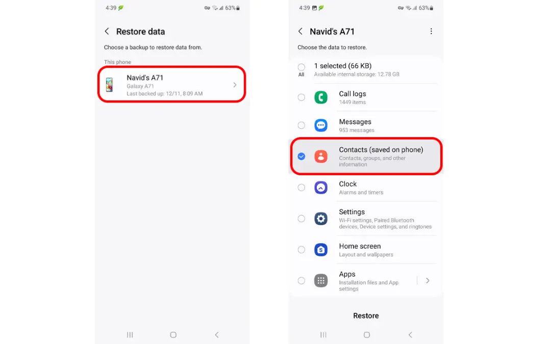 برگرداندن مخاطب گوشی سامسونگ با Samsung Cloud