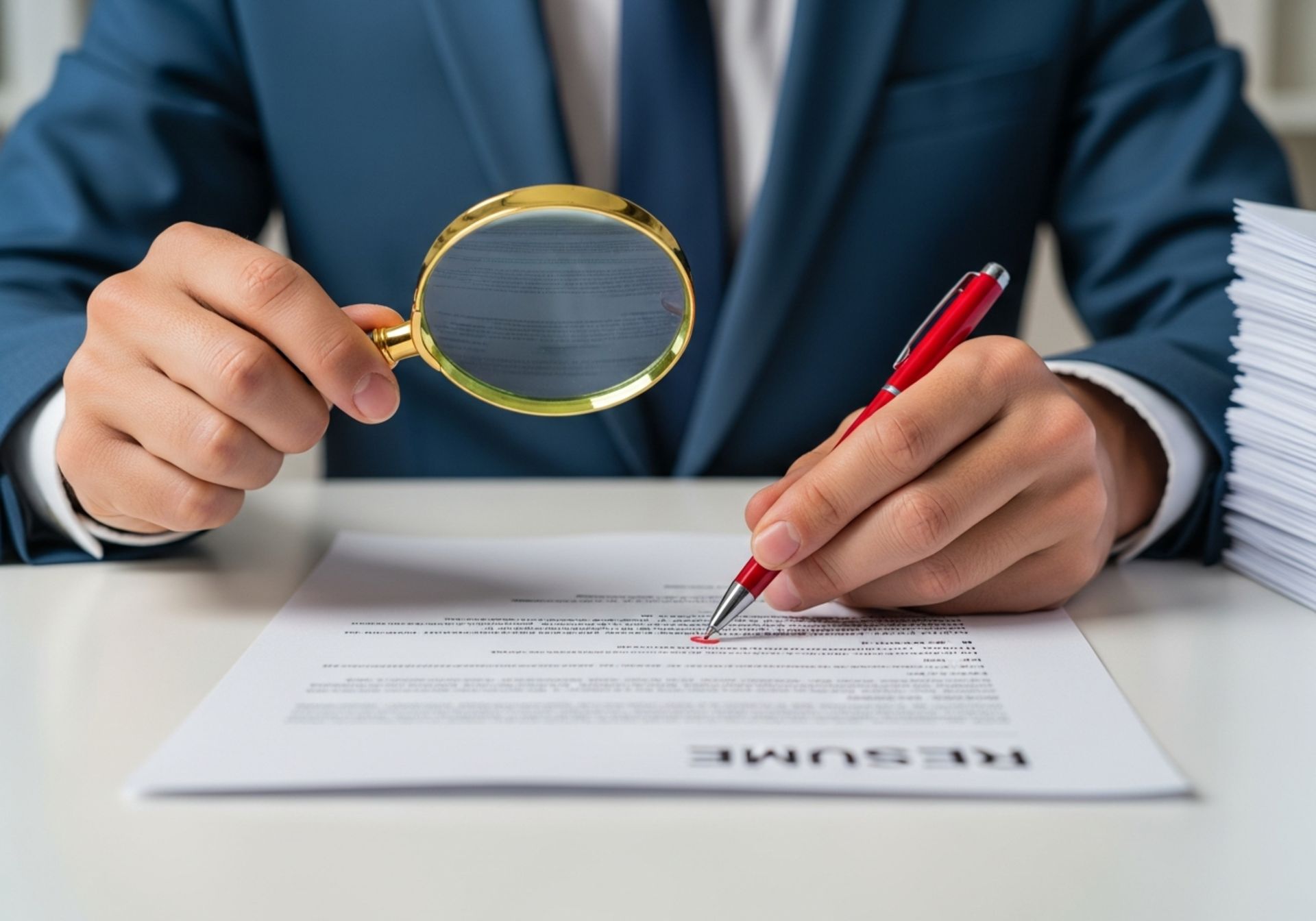 بررسی کردن رزومه زیر ذره‌بین